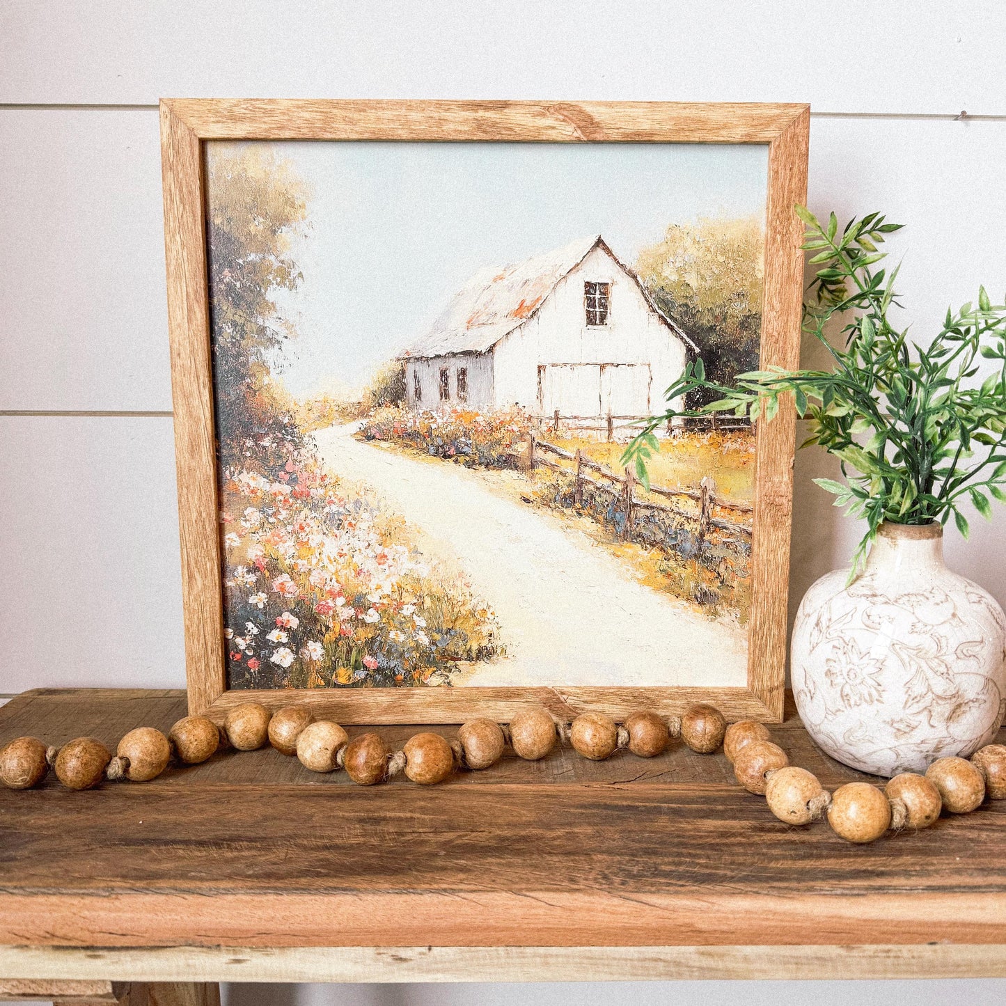 White Barn in Spring Art Print