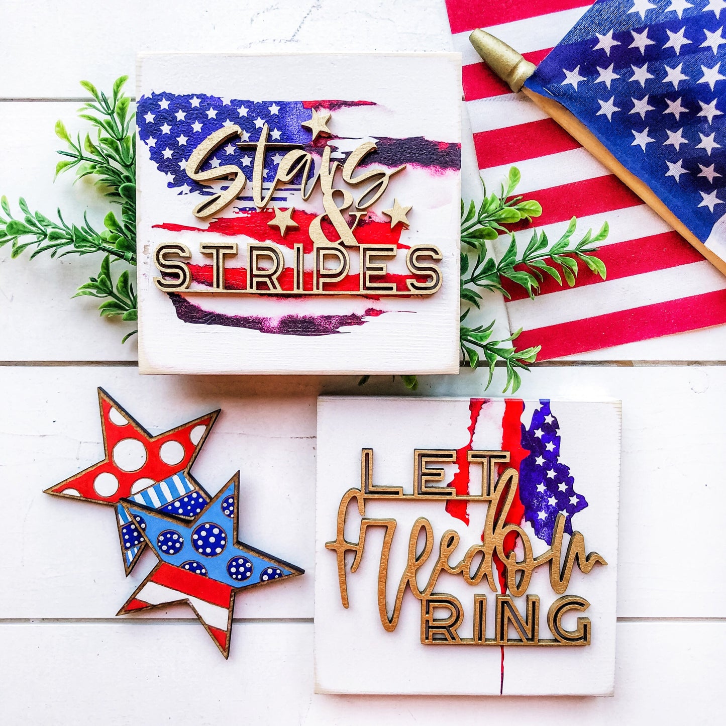4th of July Mini Tiered Tray Sign
