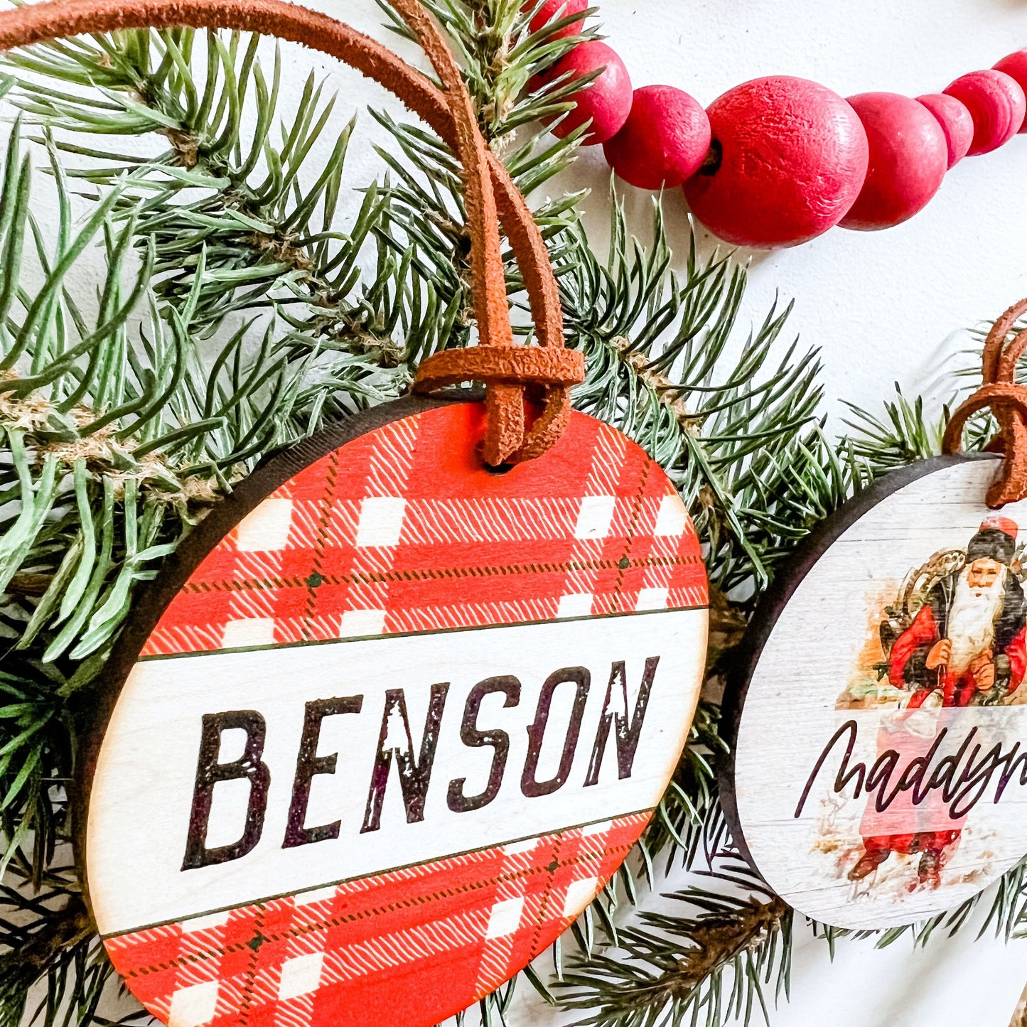 Round Christmas Stocking Tags