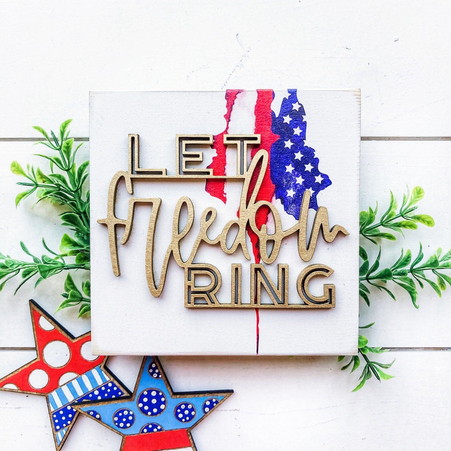 4th of July Mini Tiered Tray Sign