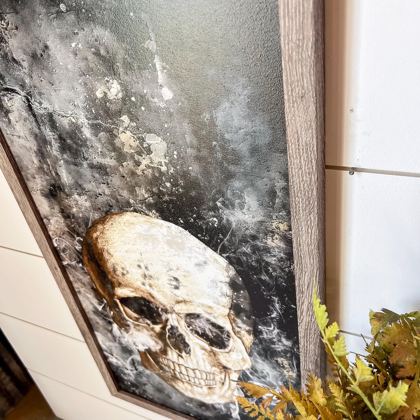 Halloween Skull Wood Sign