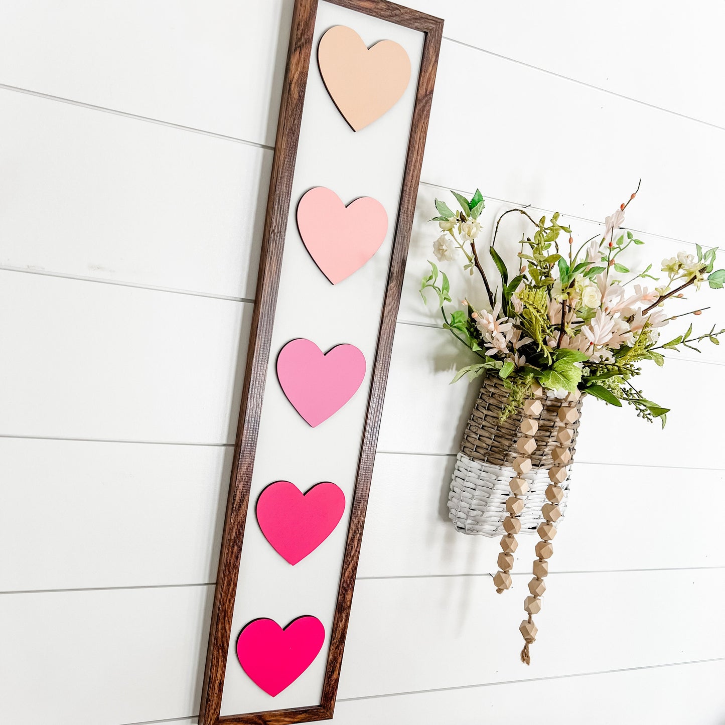 Vertical Laser Cut Heart Sign