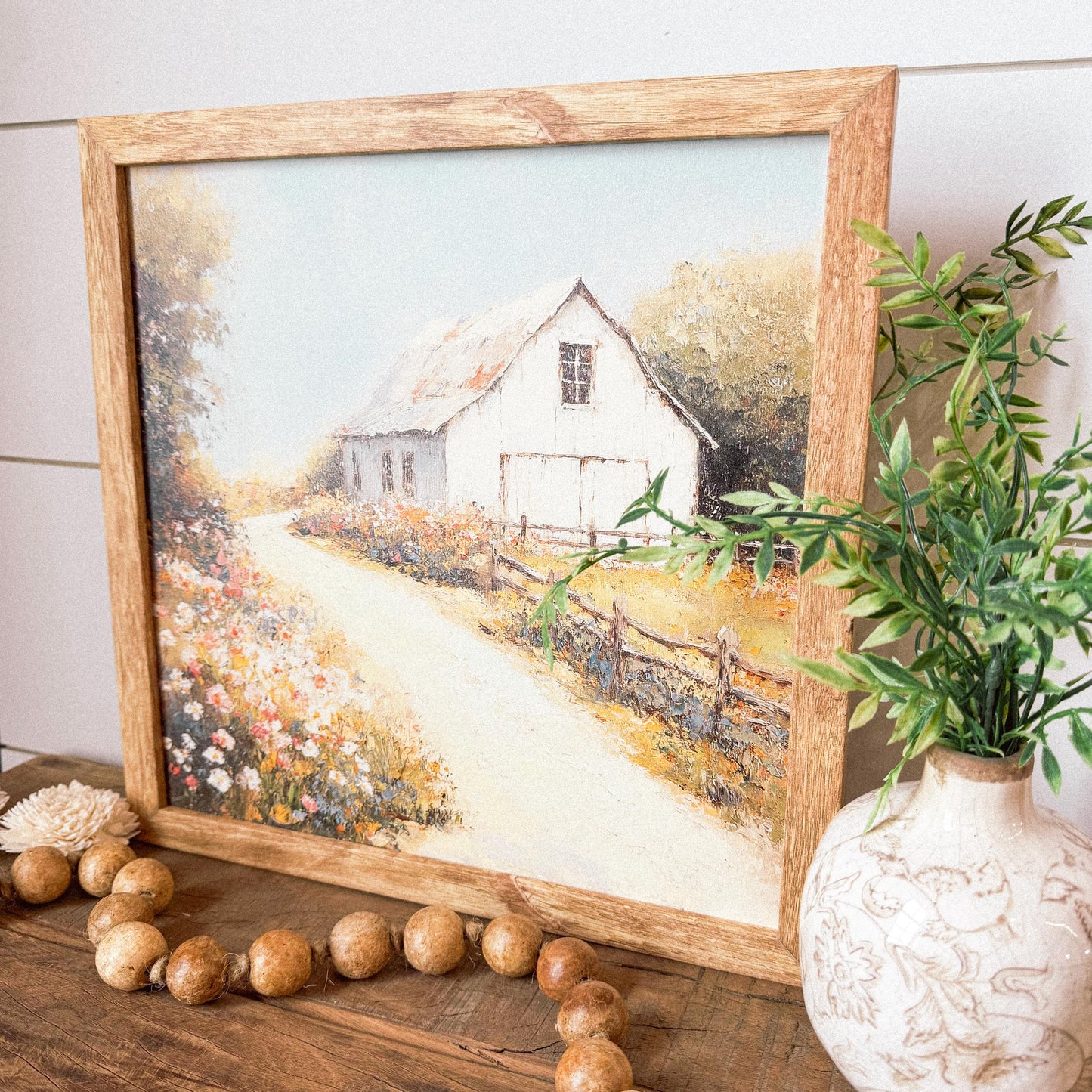 White Barn in Spring Art Print