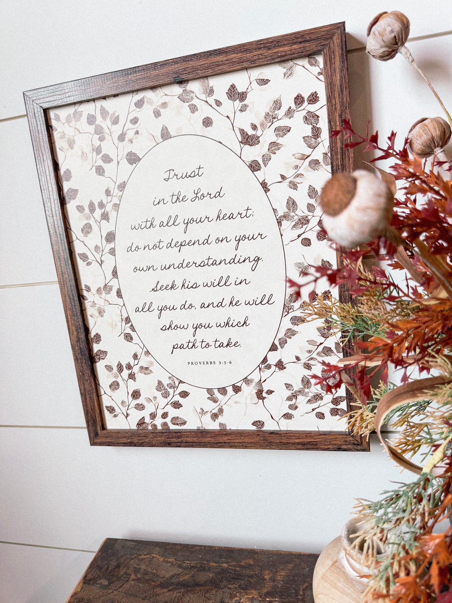 Proverbs 3: 5-6 Verse Wood Sign