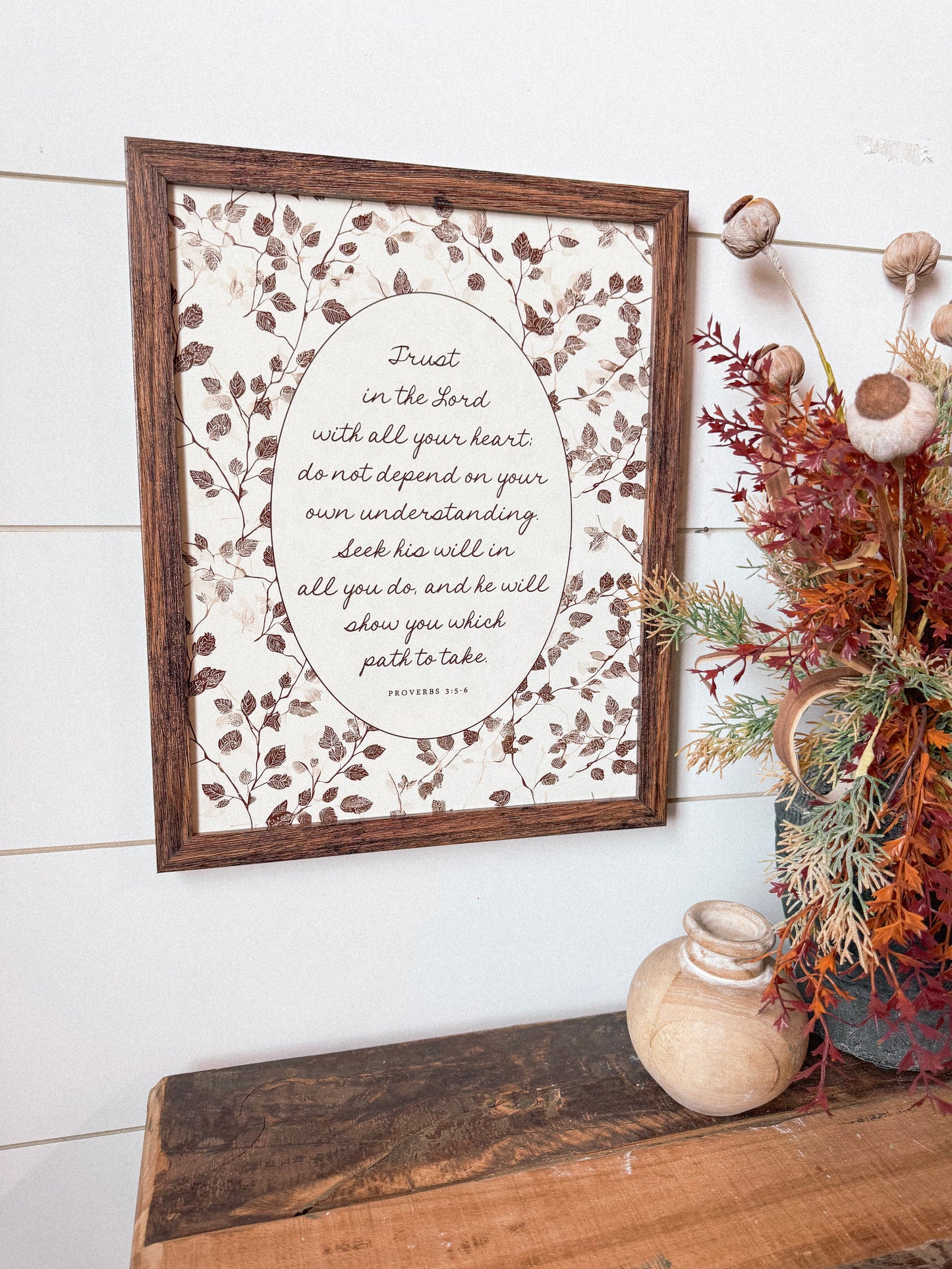 Proverbs 3: 5-6 Verse Wood Sign