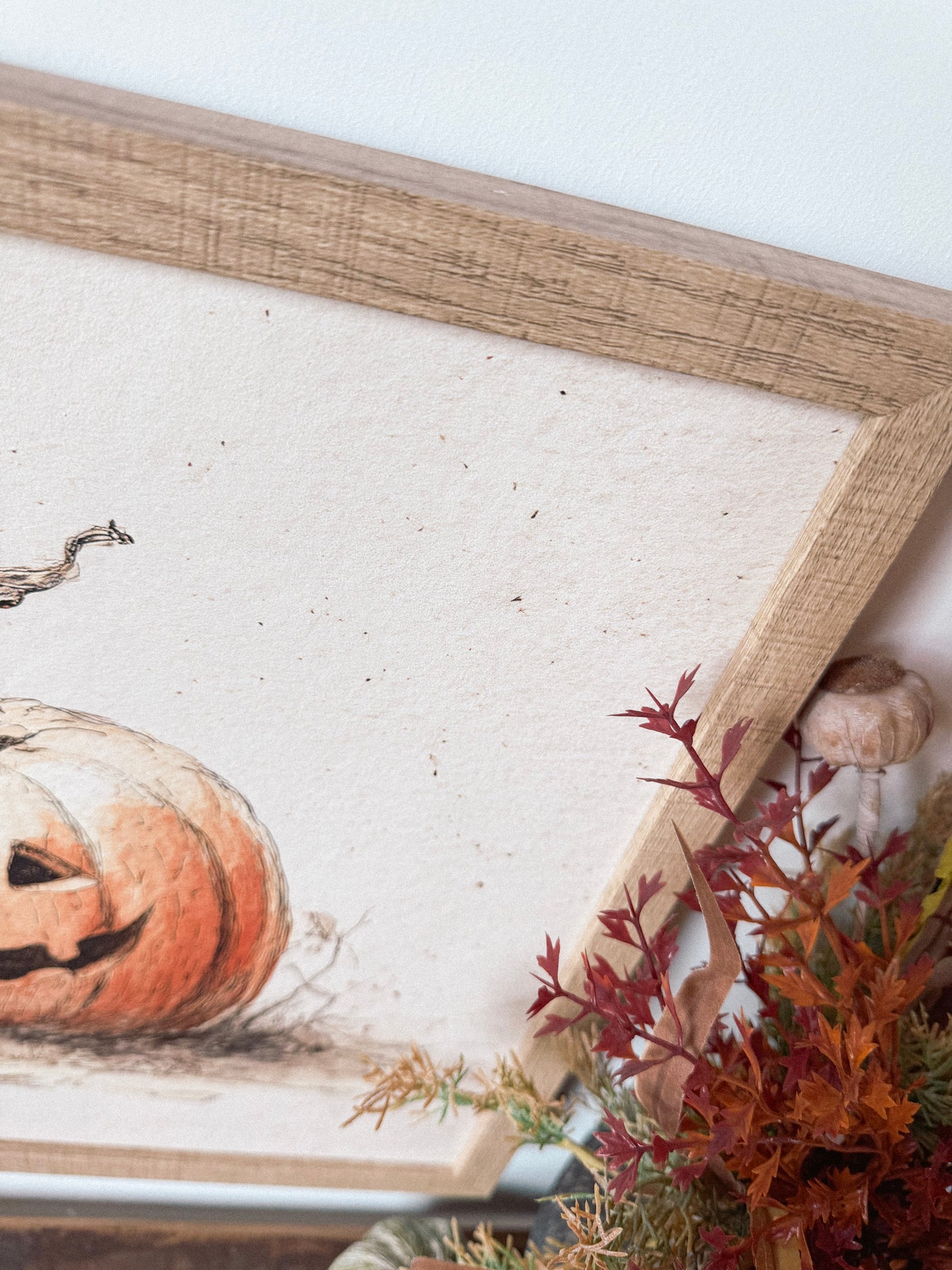 Vintage Pumpkin Face Wood Sign