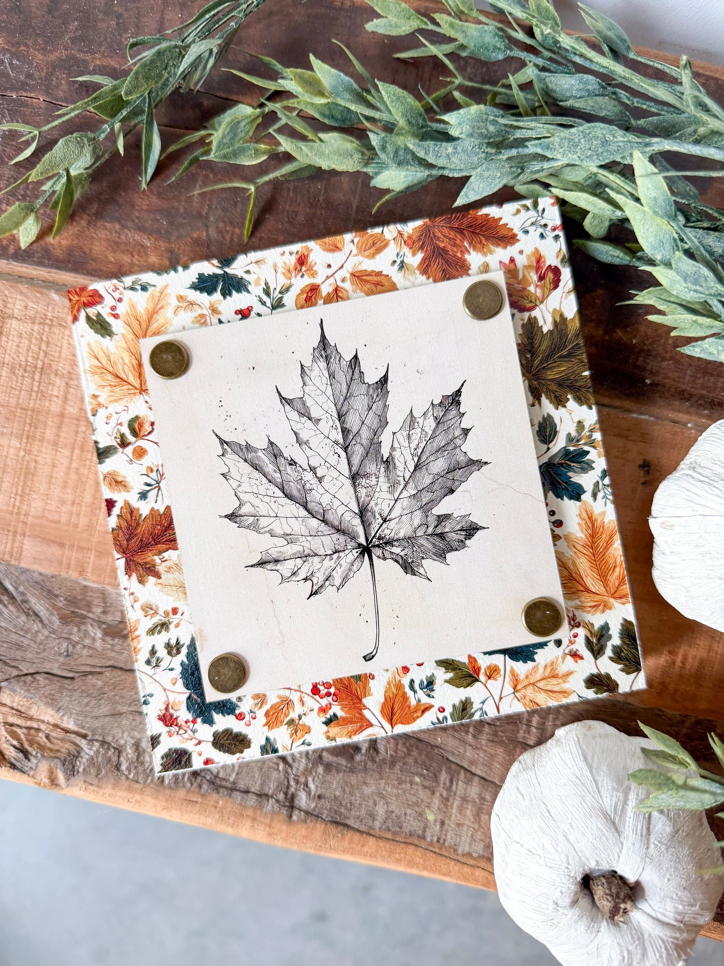 Fall Leaf Mini Tiered Tray Sign