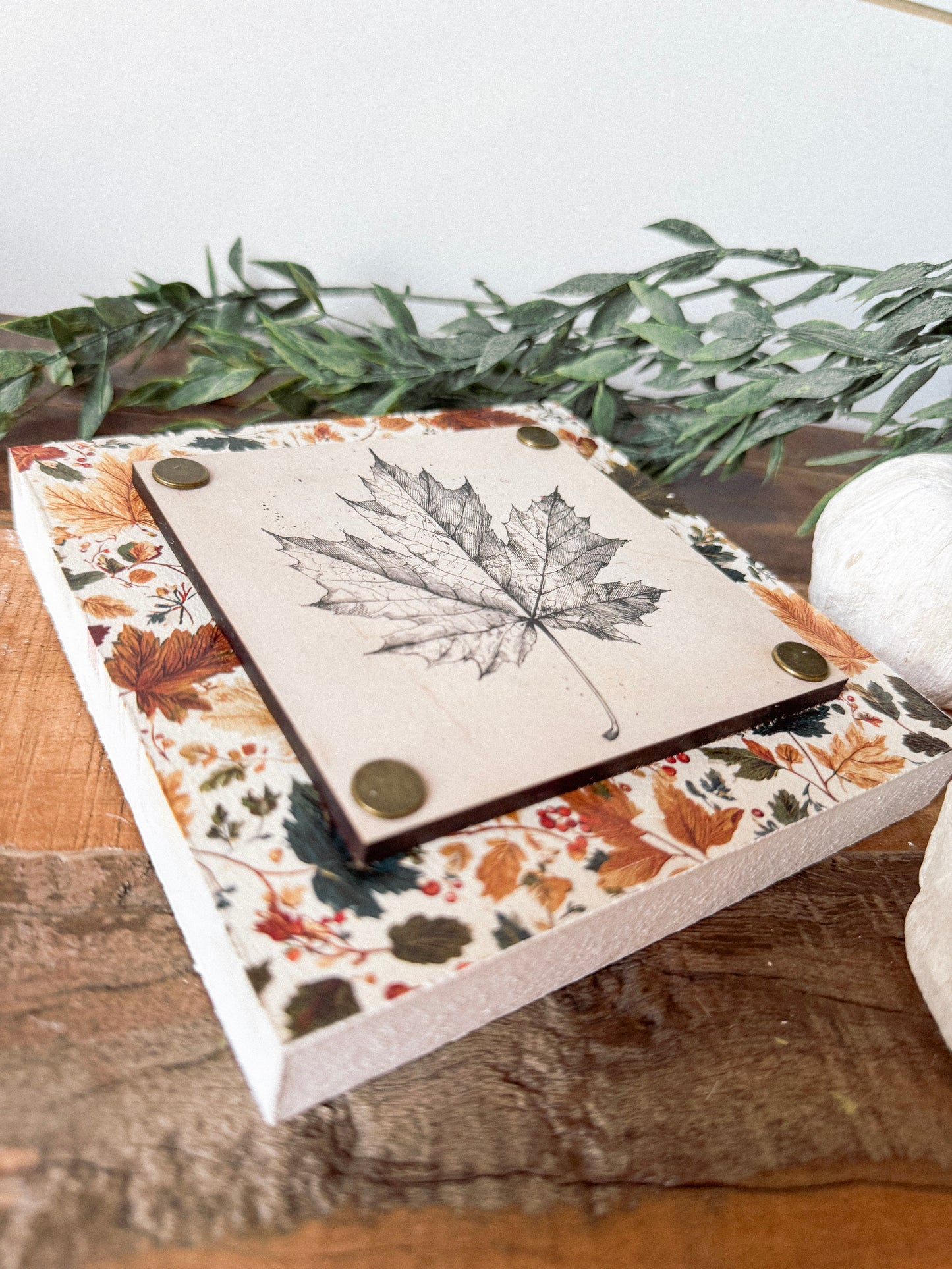 Fall Leaf Mini Tiered Tray Sign