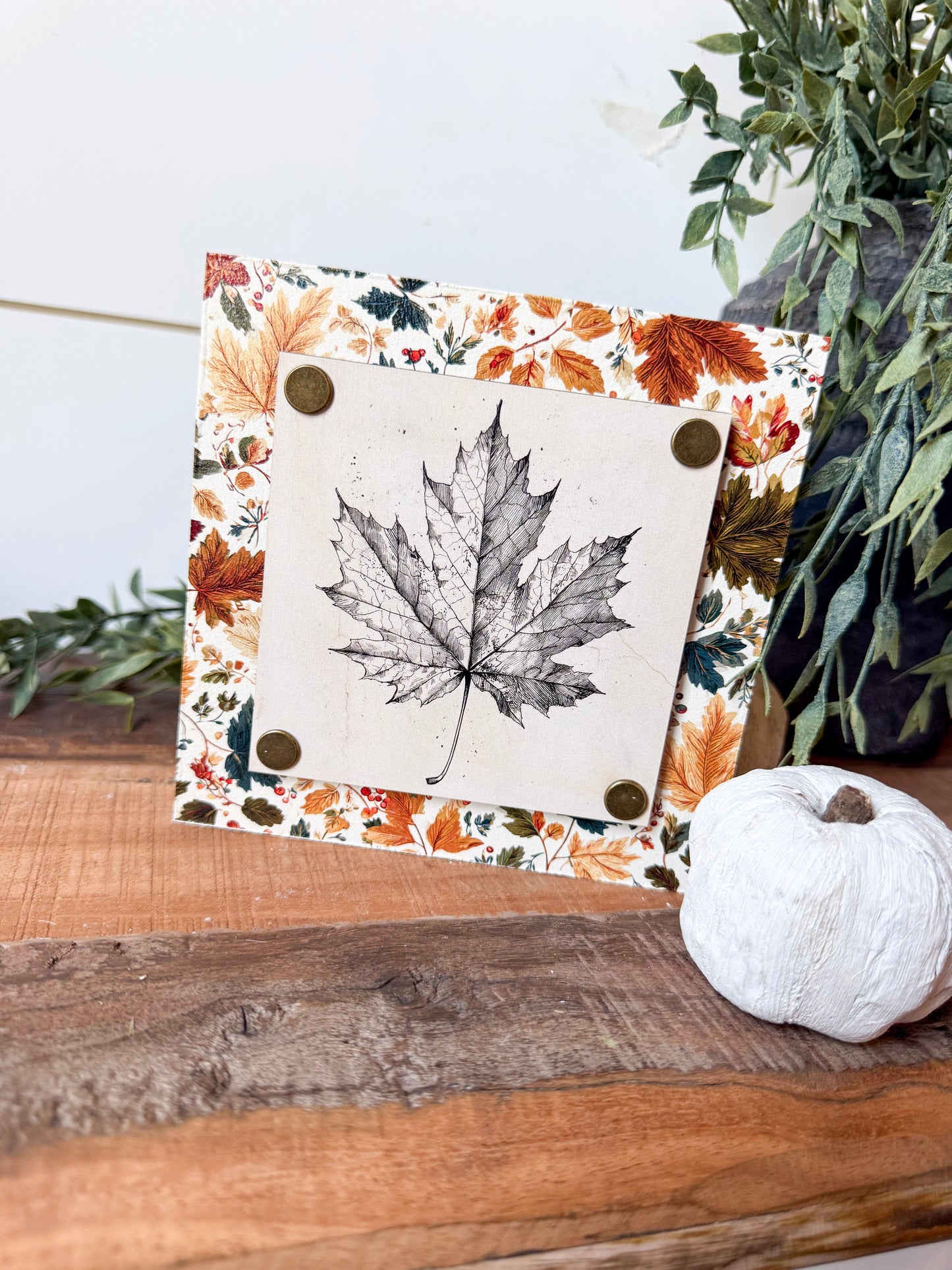 Fall Leaf Mini Tiered Tray Sign