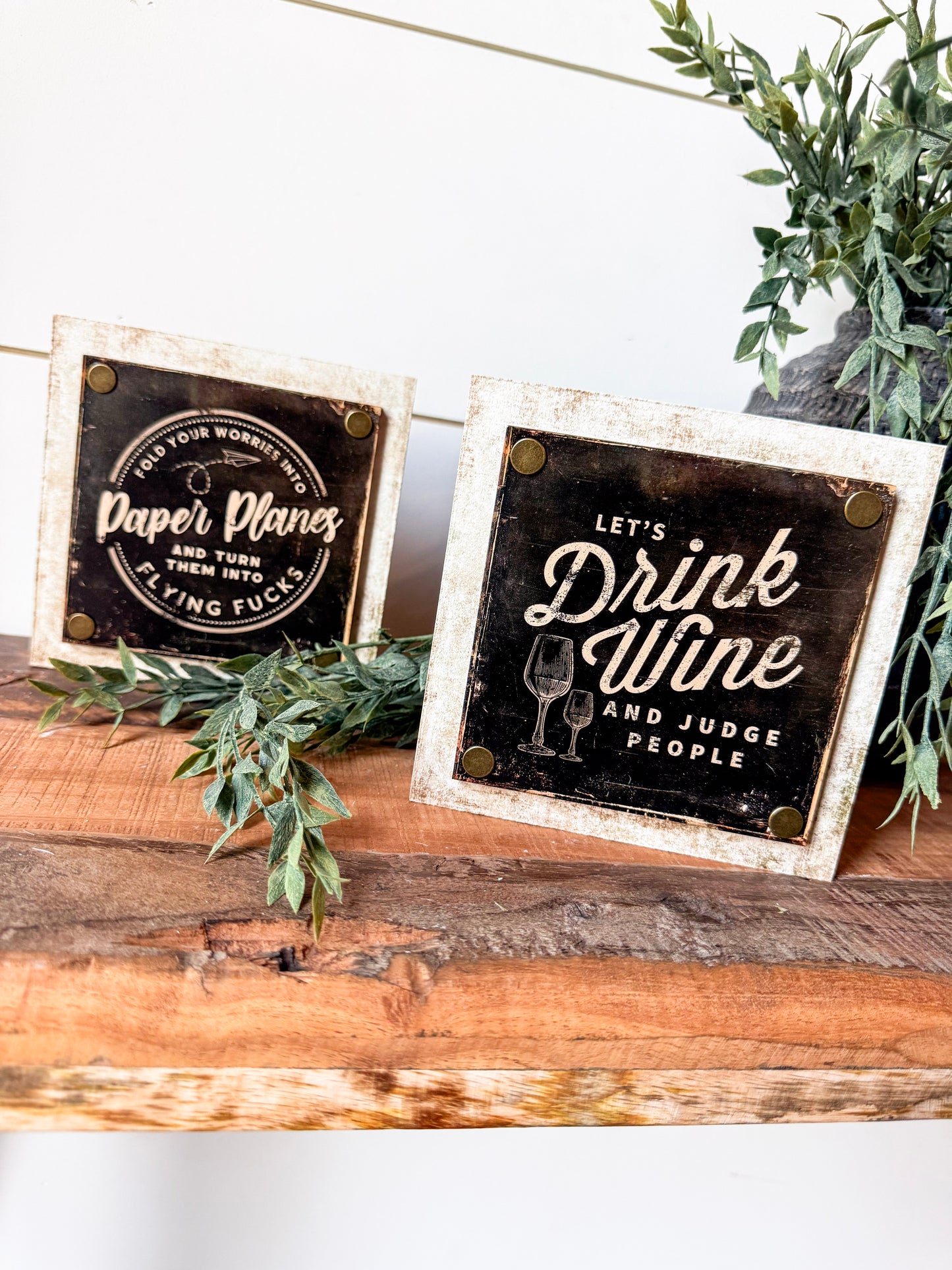 Funny Mini Tiered Tray Signs