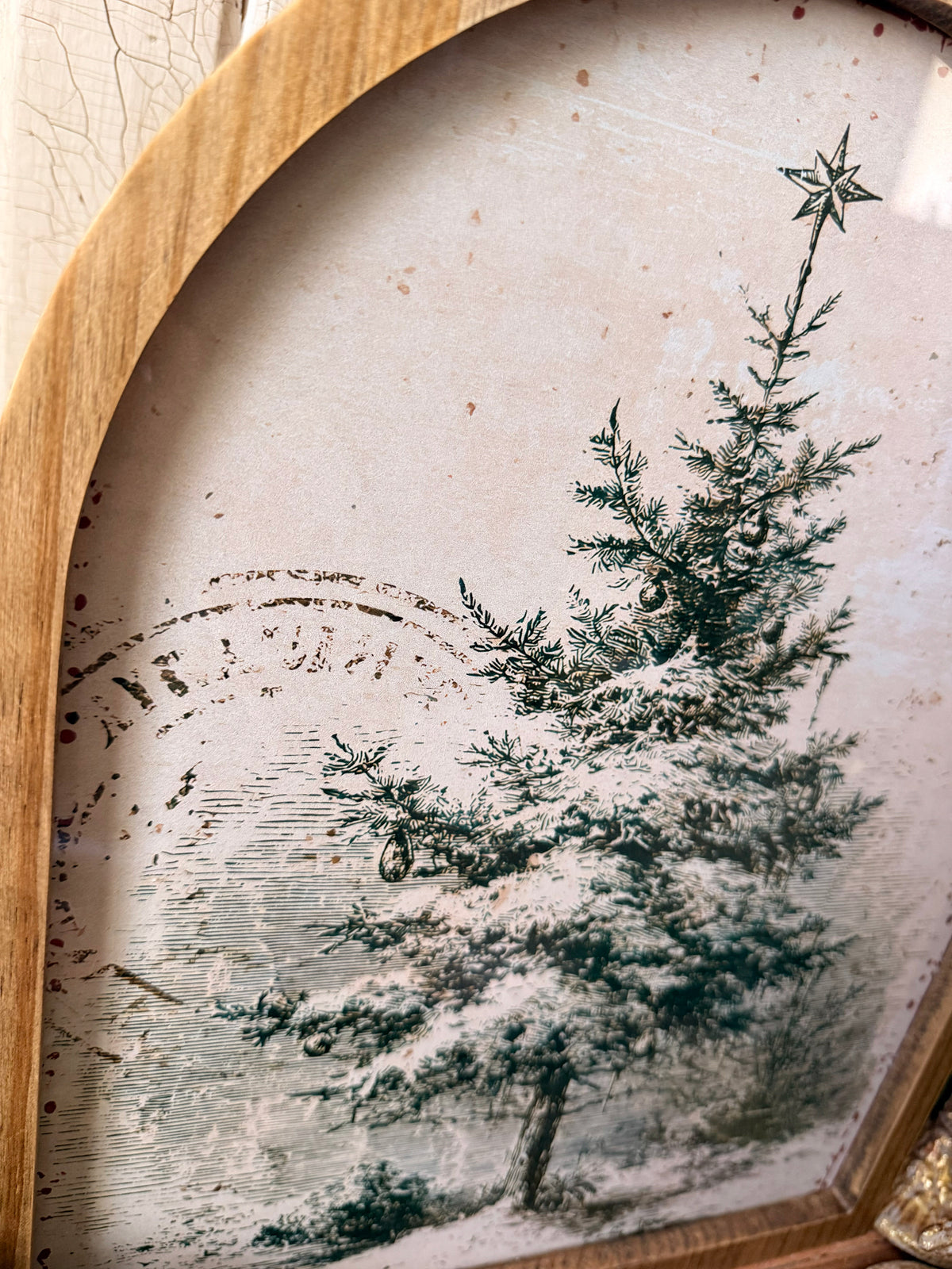 Framed Arch - Vintage Christmas Tree Stamp