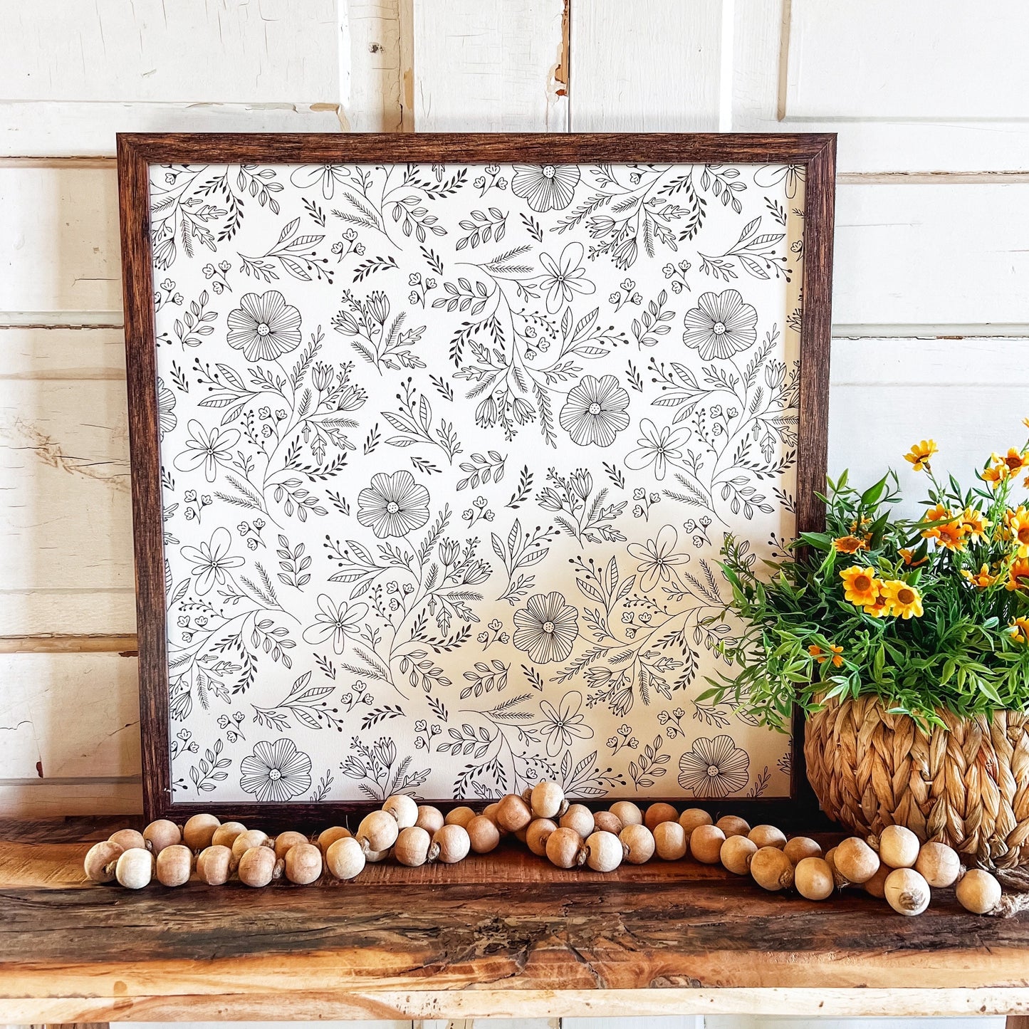Whimsical Black & White Floral Prints