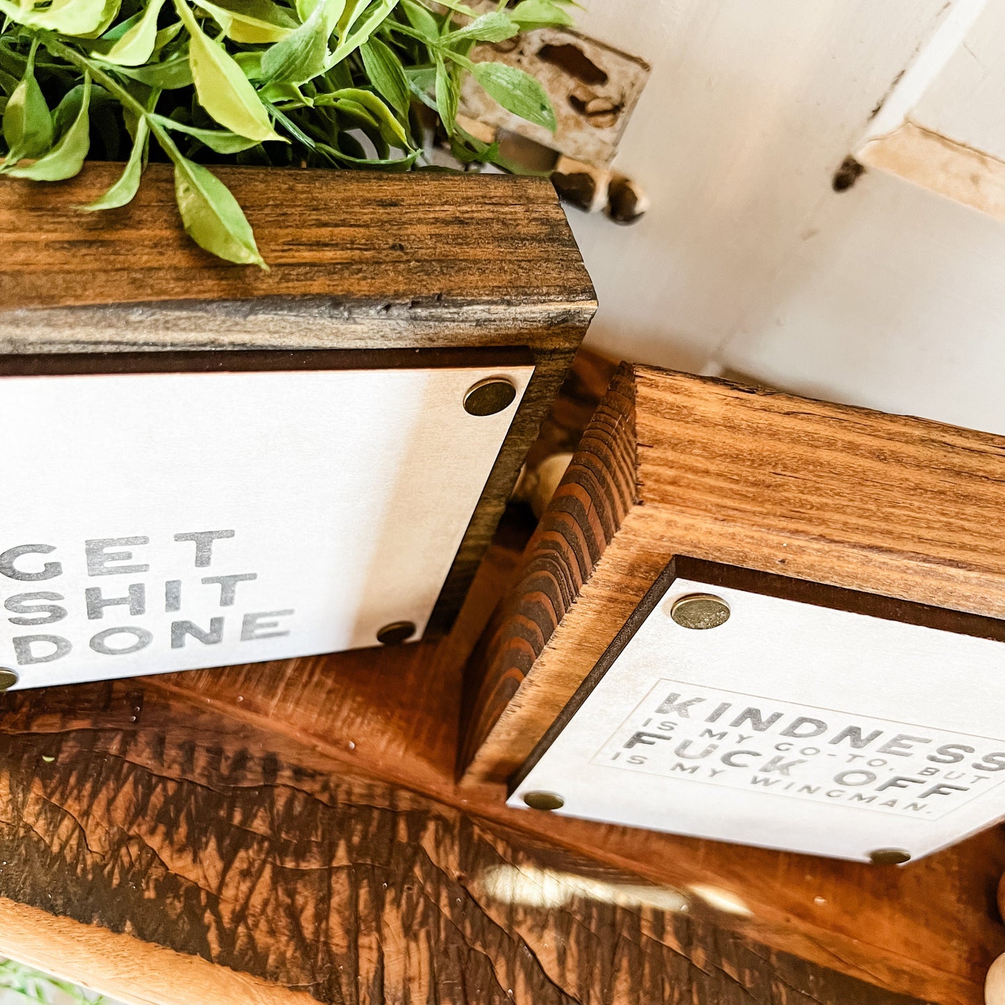 Funny Mini Wood Block Signs