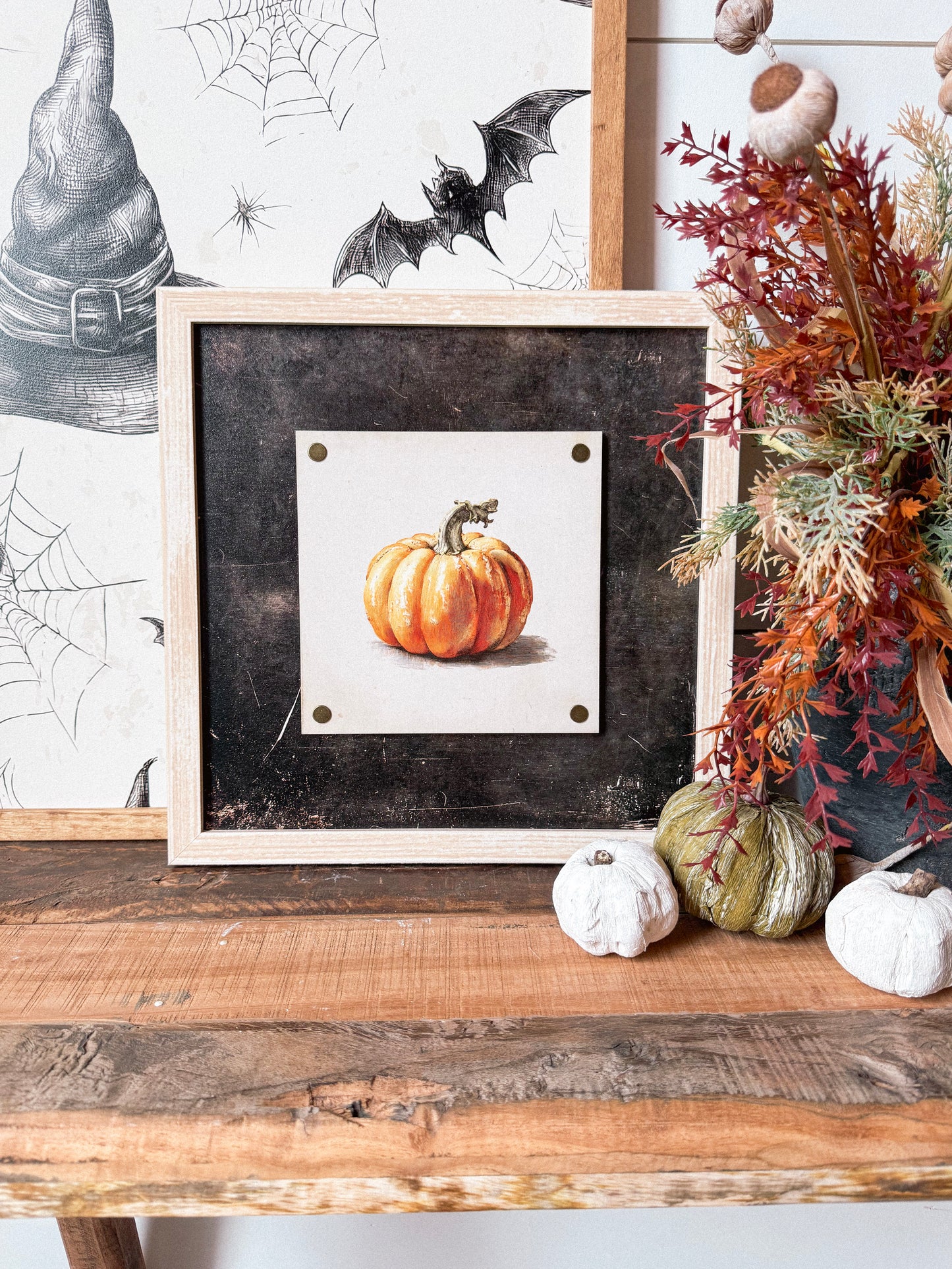 Orange Pumpkin Plaque Wood Sign