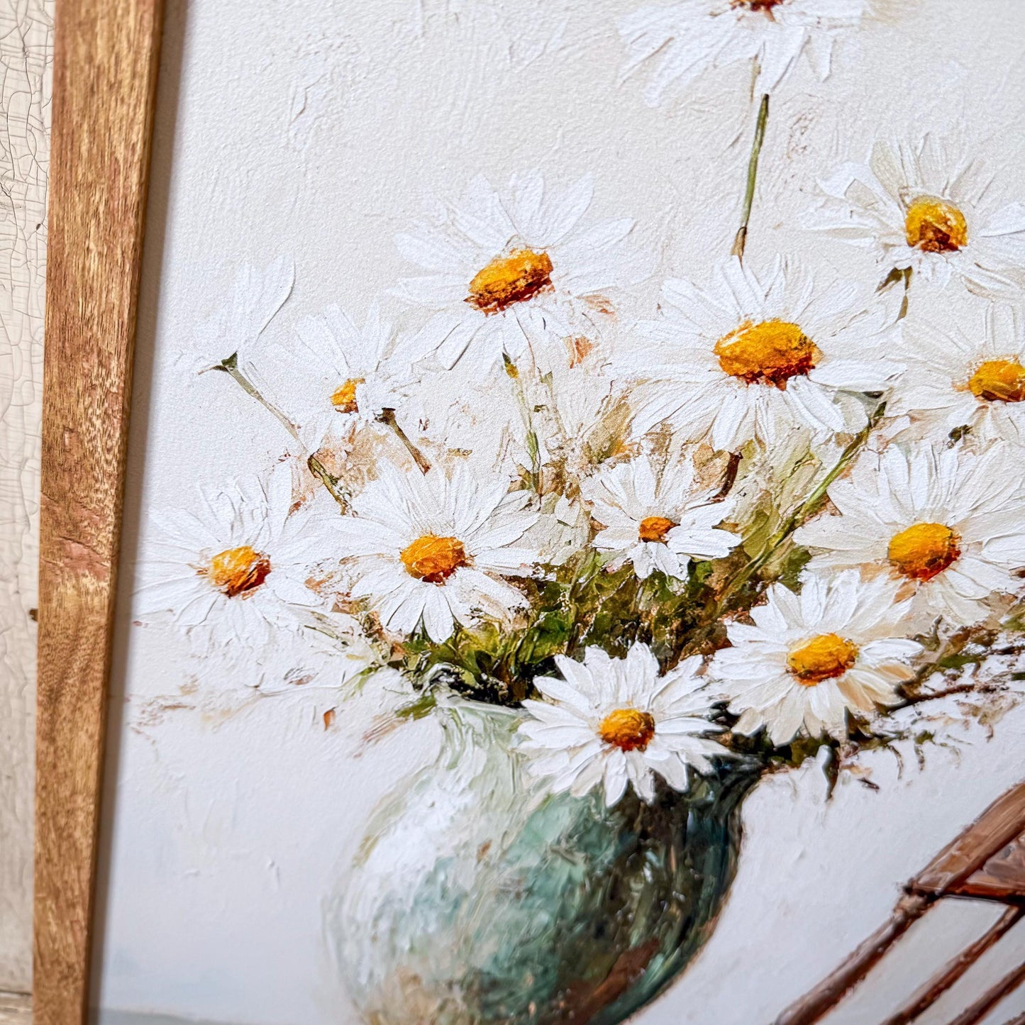 White Daisies in Vase Wall Art