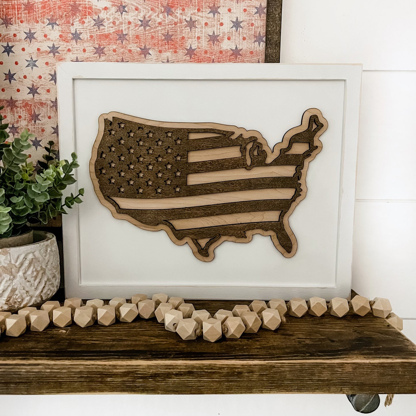 United States American Flag Laser Cut Sign