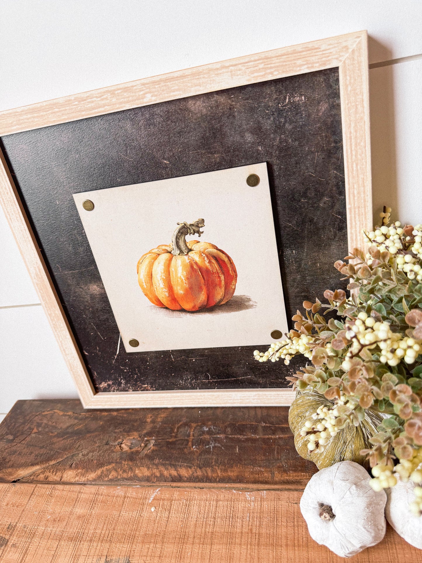Orange Pumpkin Plaque Wood Sign