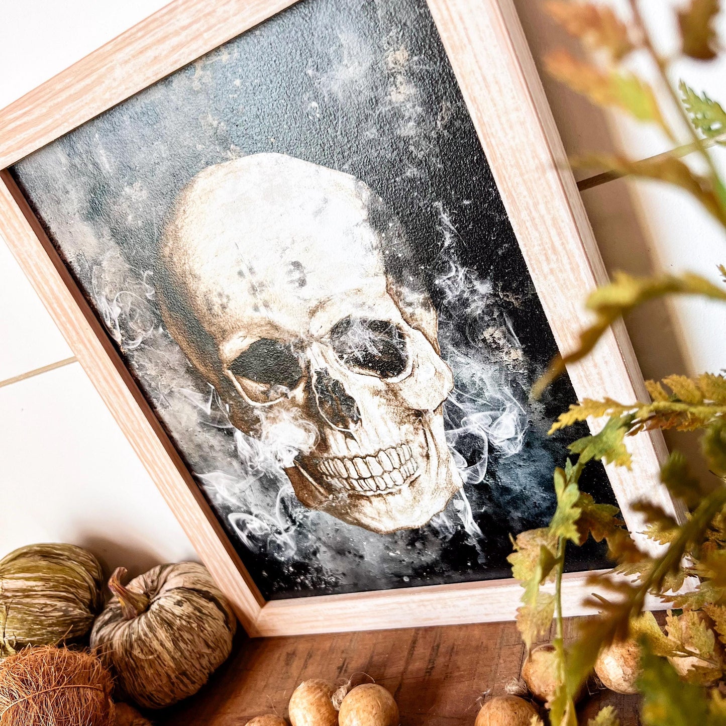 Halloween Skull Wood Sign