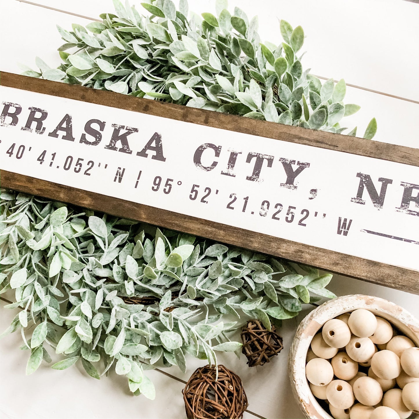 Custom Coordinate Wood Sign