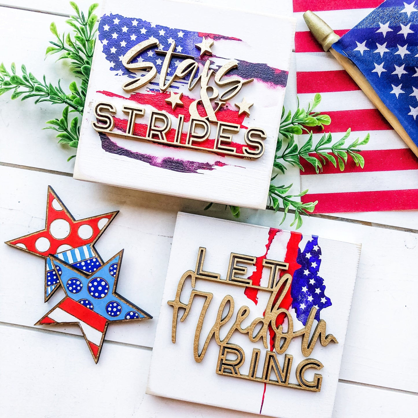 4th of July Mini Tiered Tray Sign