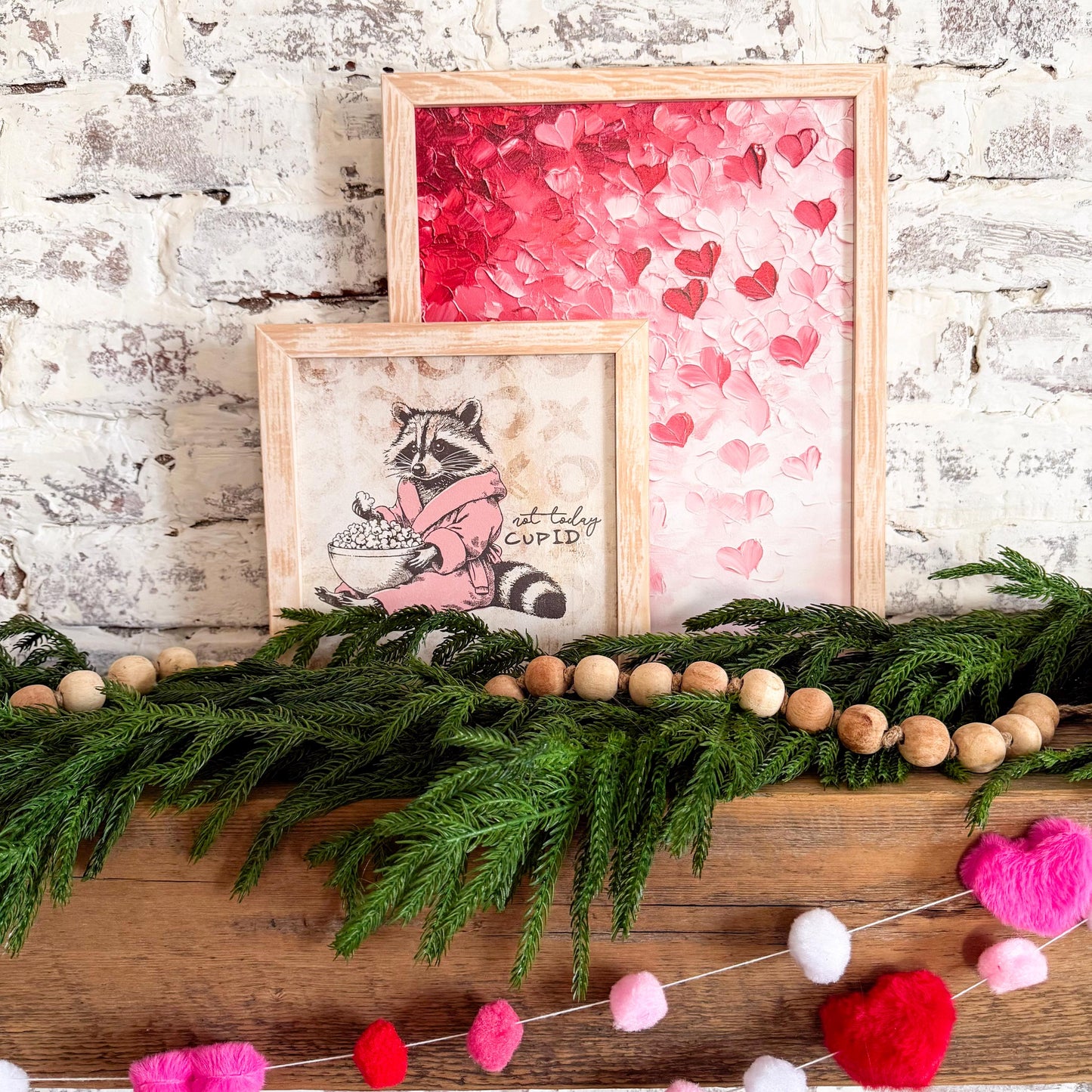 Ombre Pink Hearts Valentines Day Wall Art