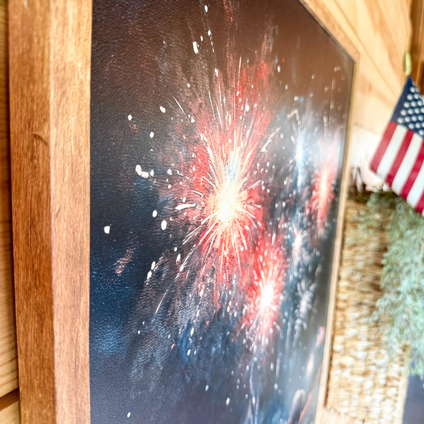 Three Boys & Fireworks Vintage Art Print