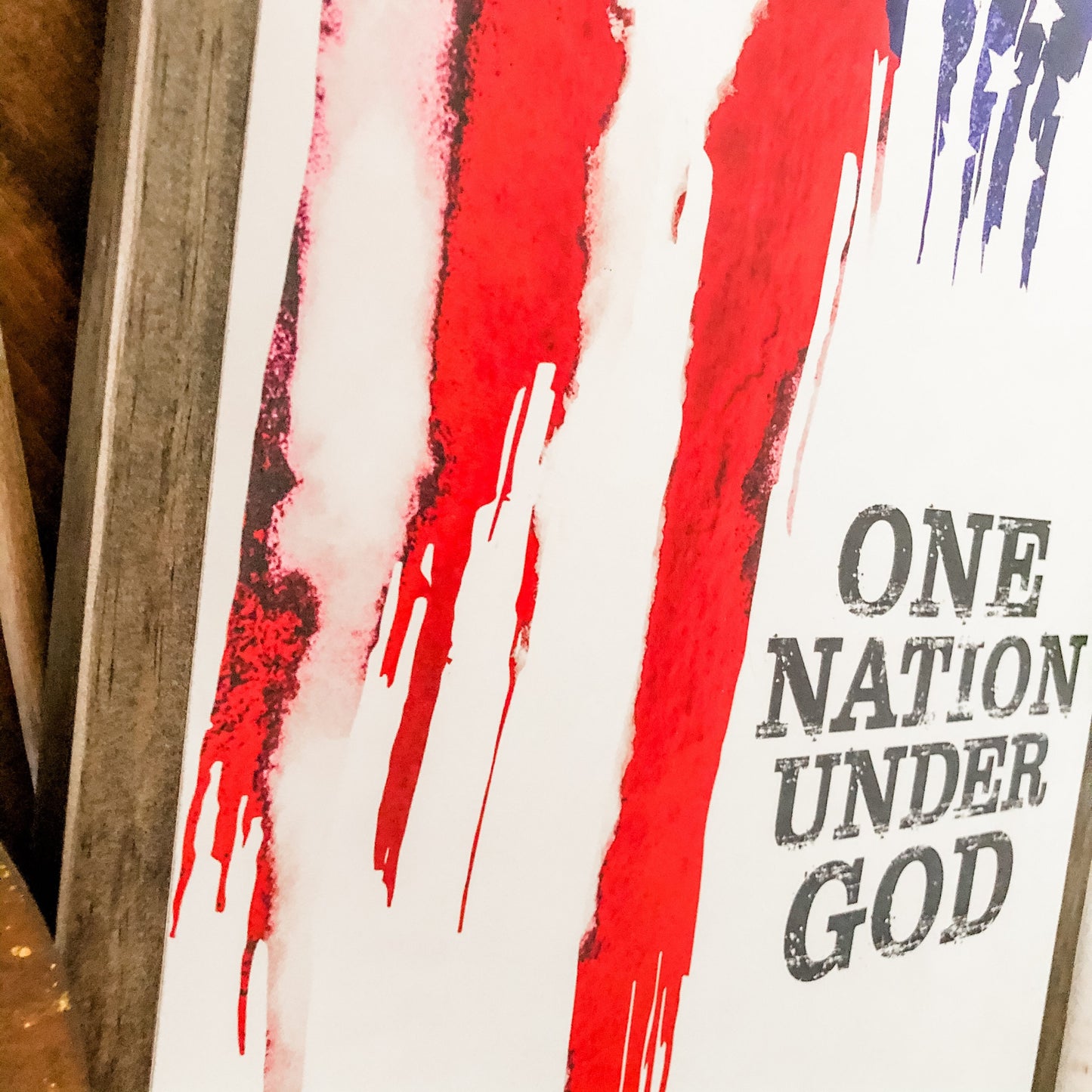 One Nation Under God American Flag Sign