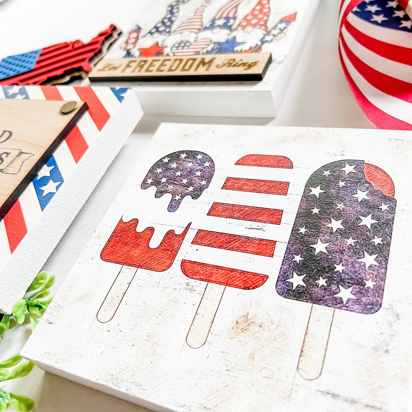 Patriotic Mini Tiered Tray Sign