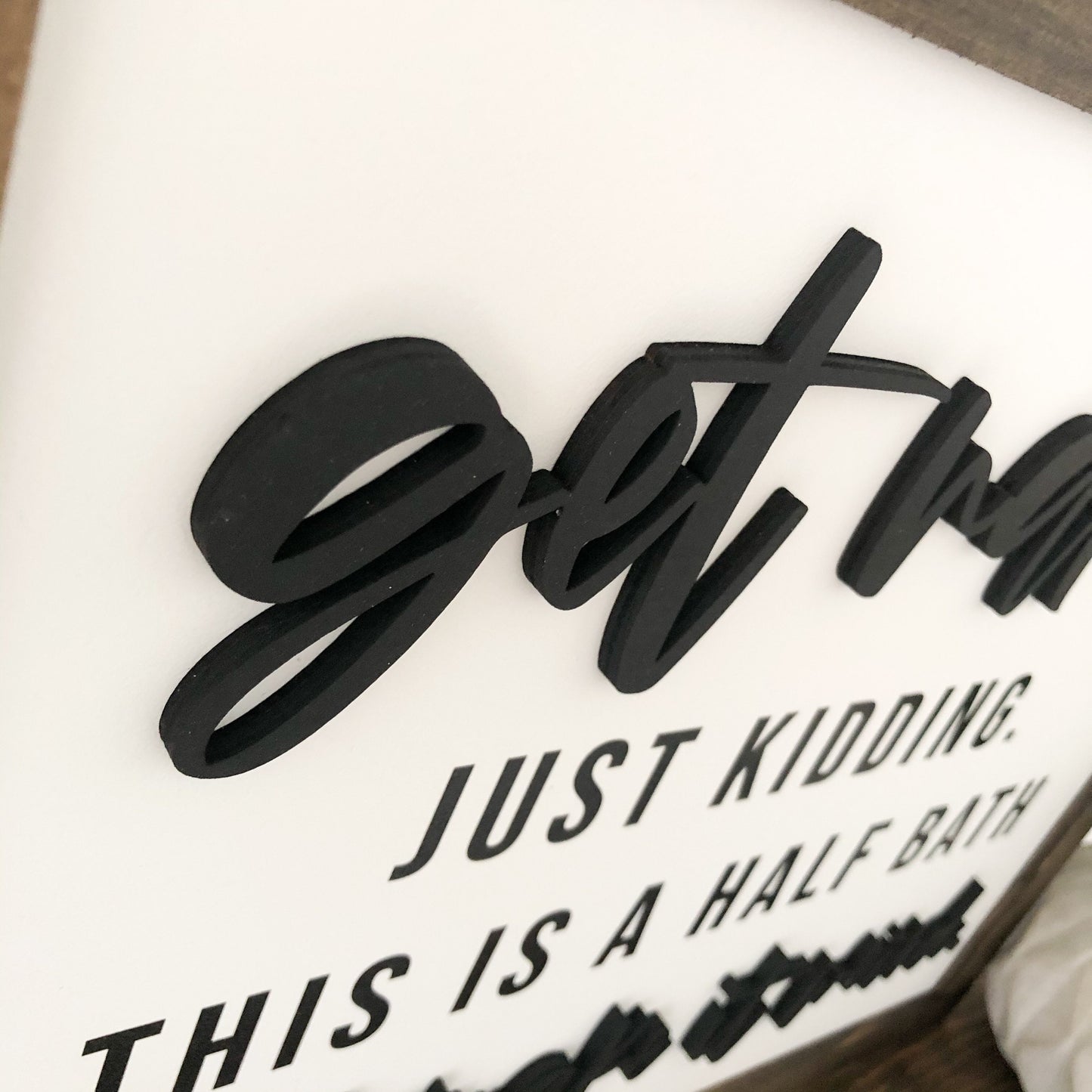 Get Naked Bathroom Wood Sign