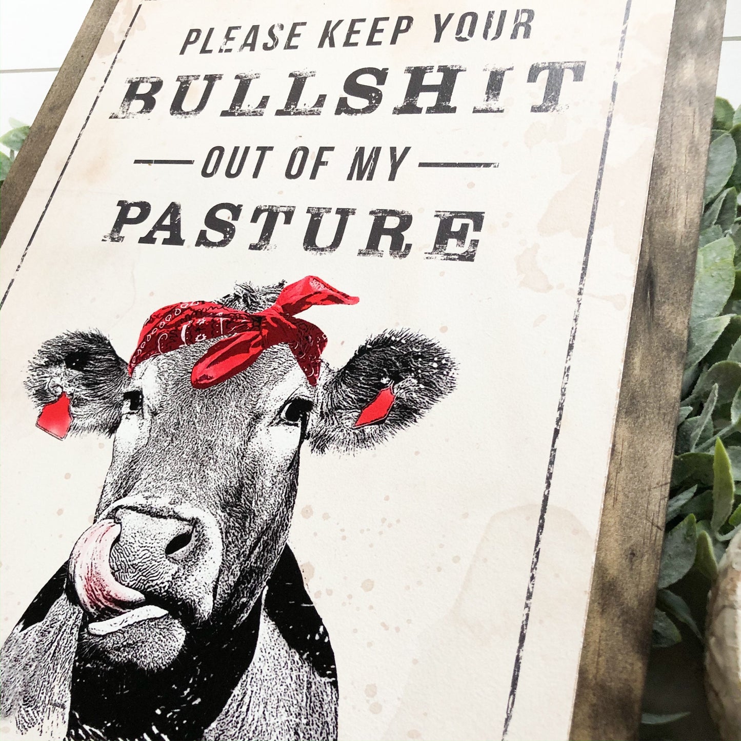Keep BS Out of My Pasture Funny Farm Sign