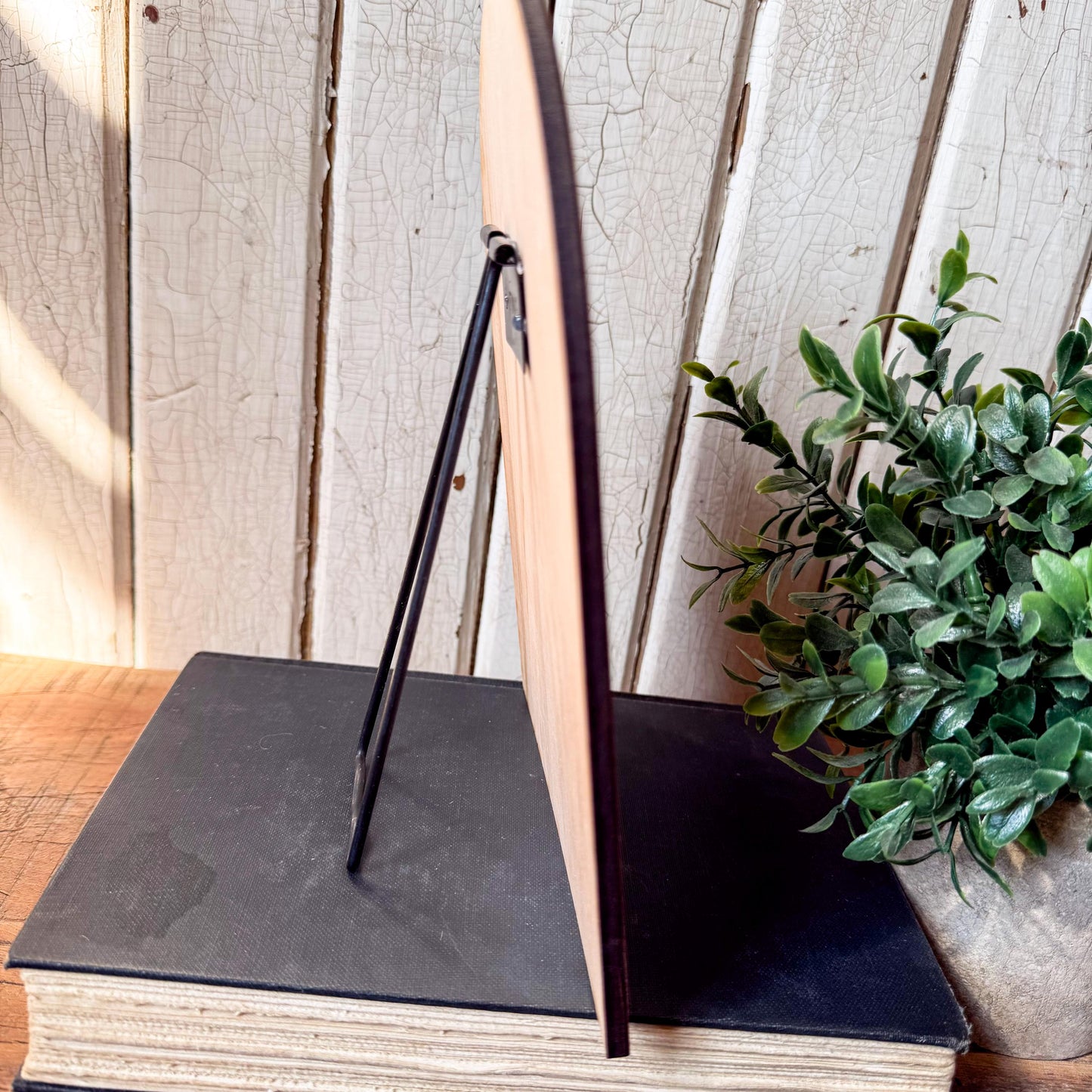 Spring Flowers Arched Wood Sign Shelf Sitter