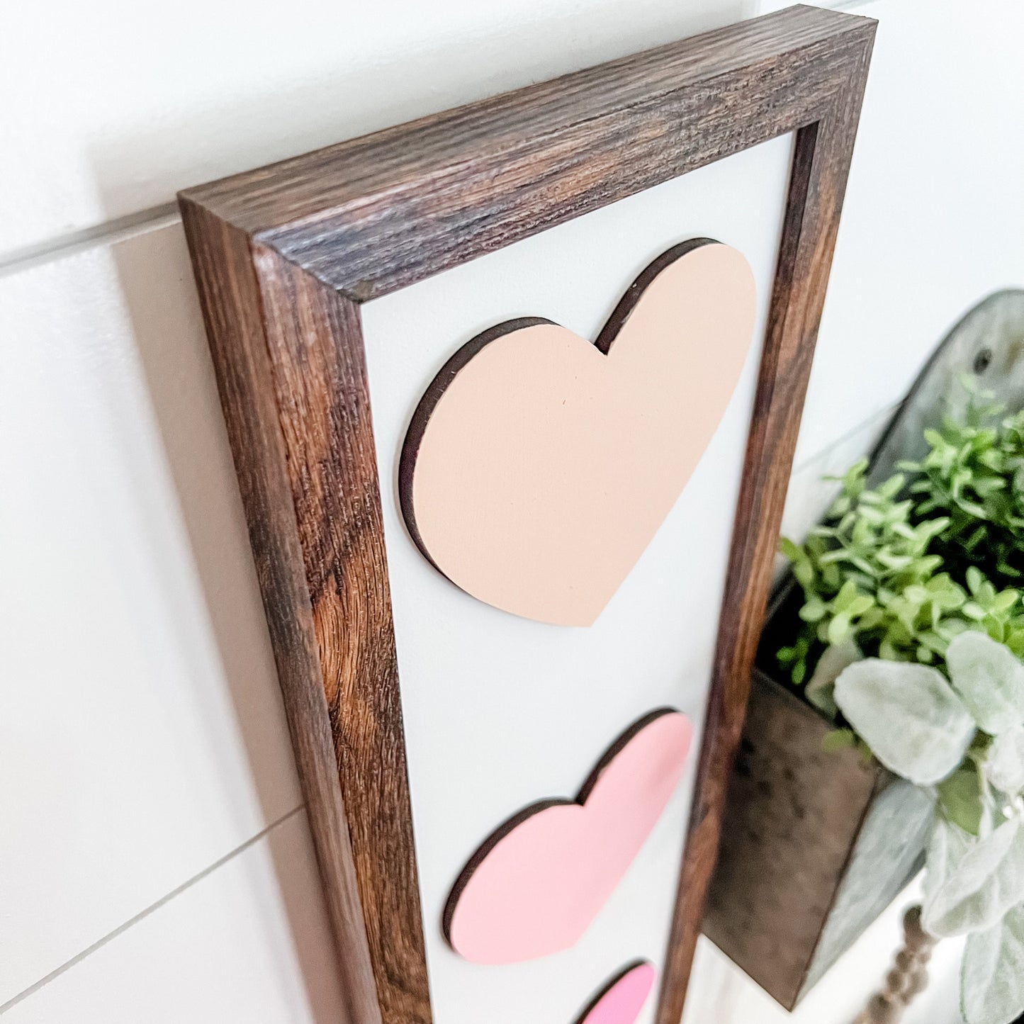 Vertical Laser Cut Heart Sign