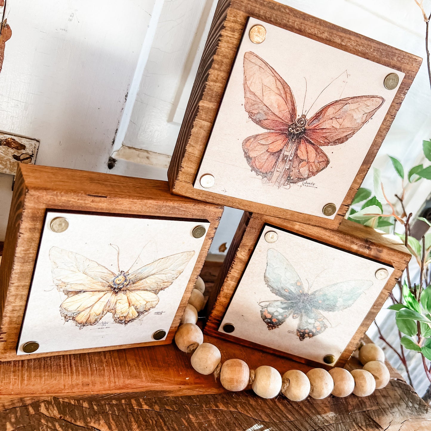 Butterfly Wood Mini Block Sign