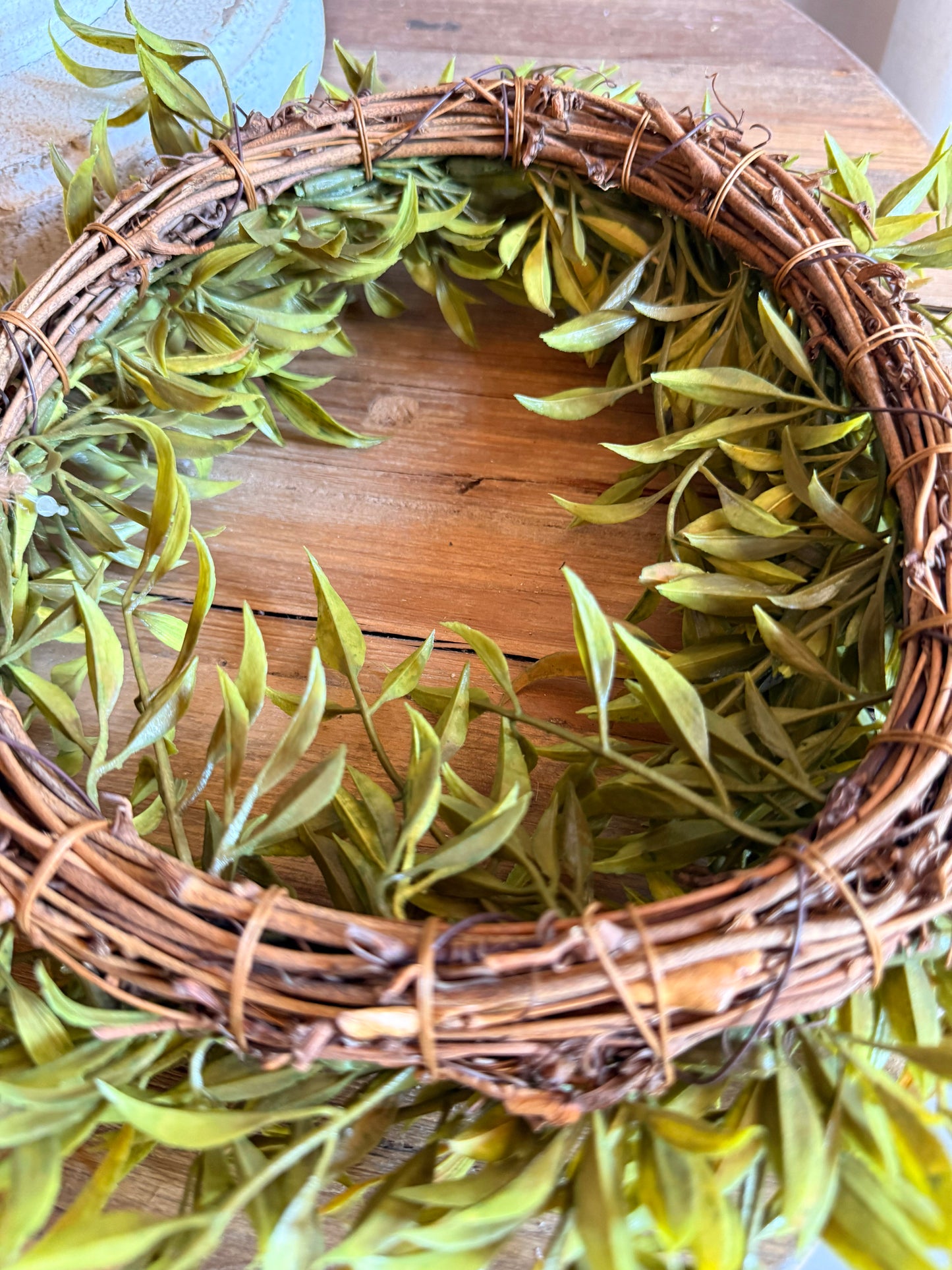 Green Smilax Candle Ring 12"
