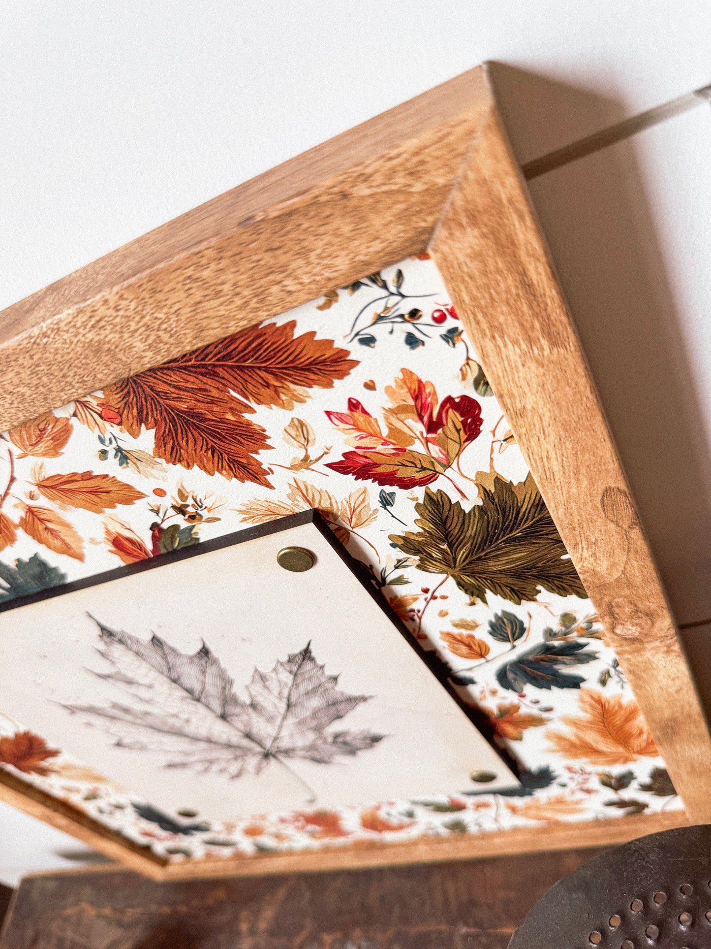 Vintage Fall Leaf Plaque Wood Sign
