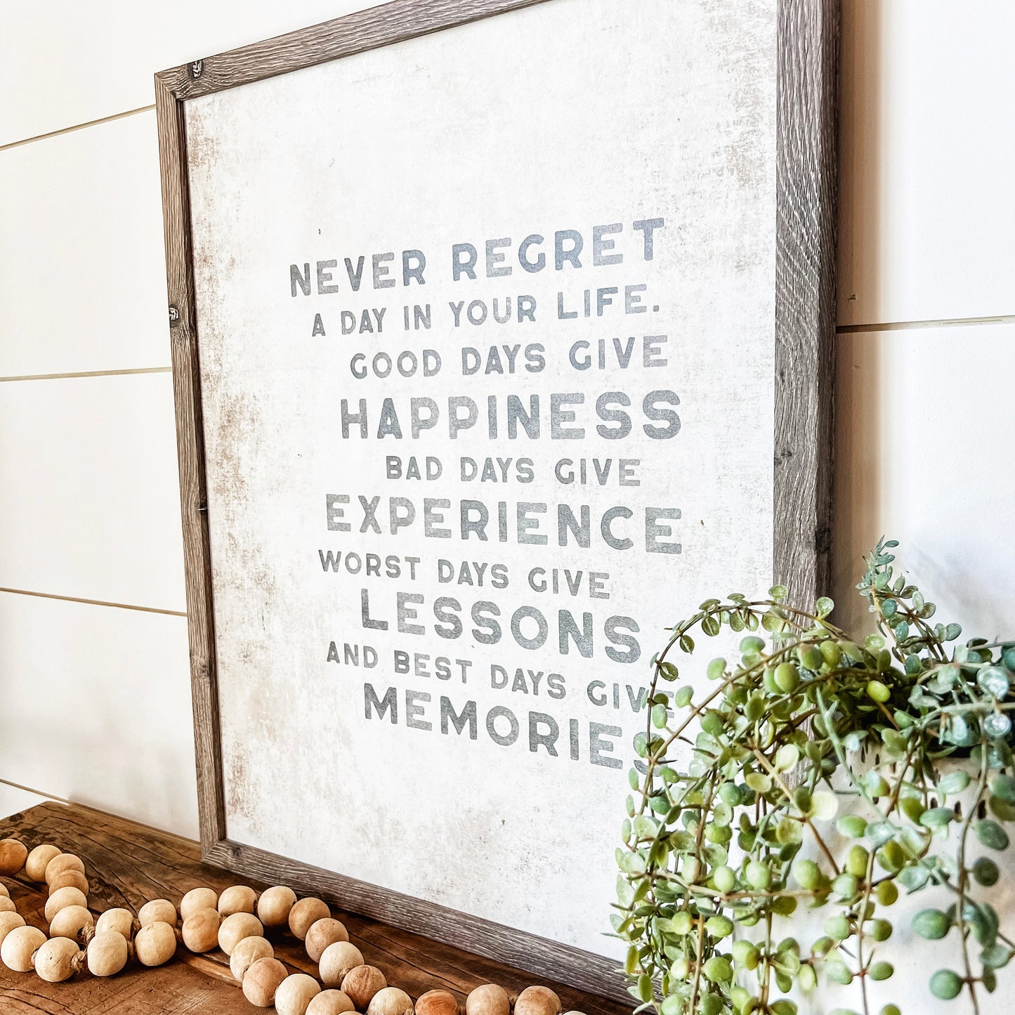 Never Regret Day In Life Quote Wood Sign