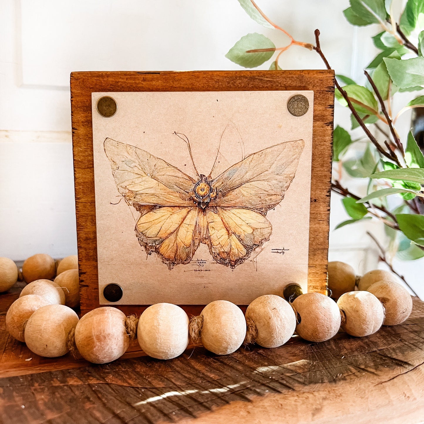 Butterfly Wood Mini Block Sign