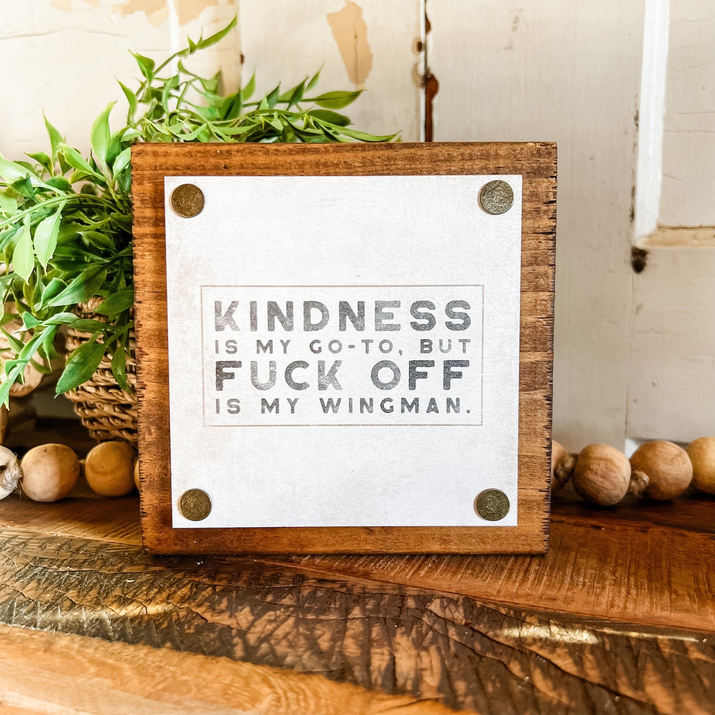 Funny Mini Wood Block Signs