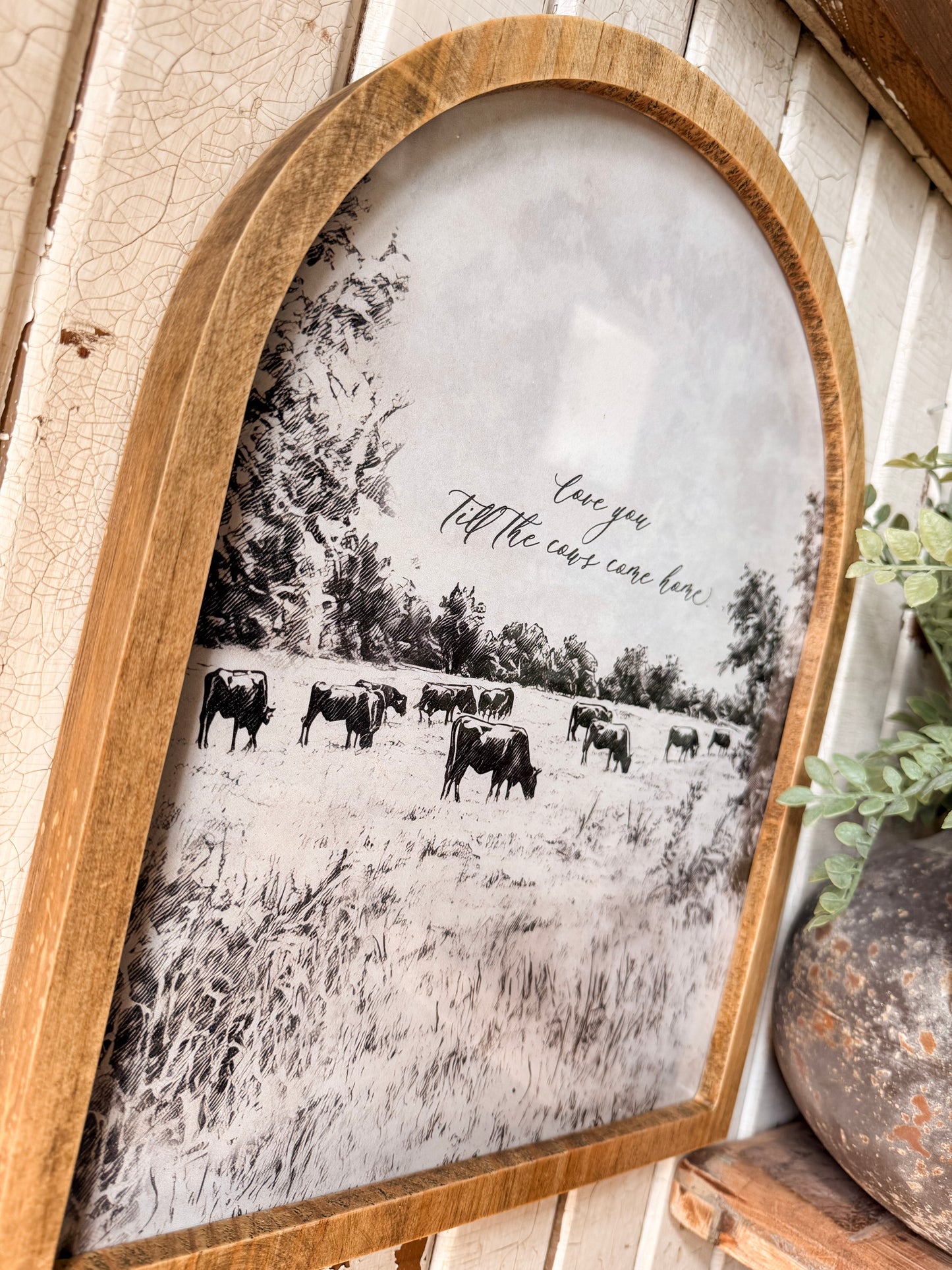 Love You Till The Cows Come Home Framed Arched Print