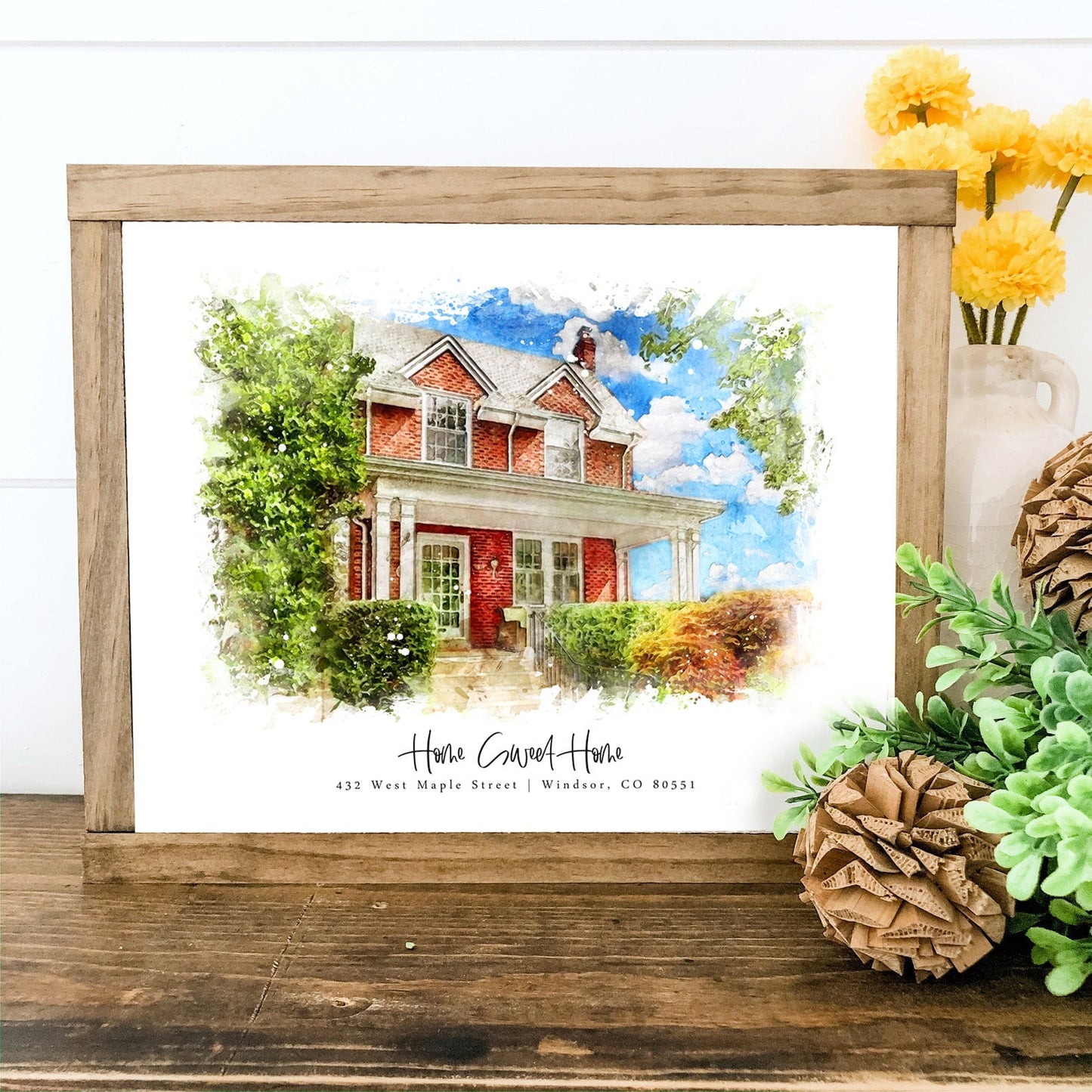 Custom Watercolor Home Portrait