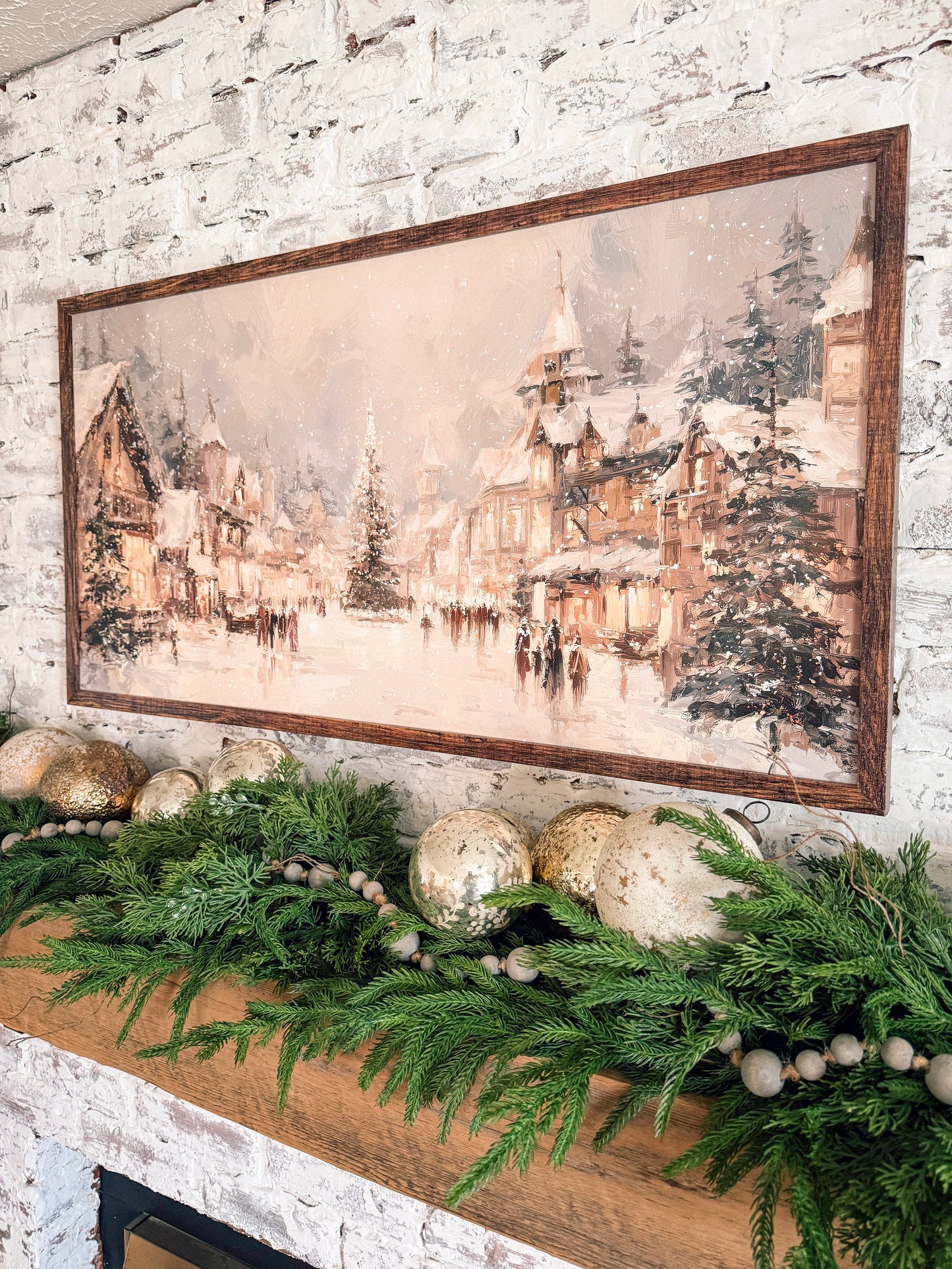 Colorful Winter Village Christmas Sign