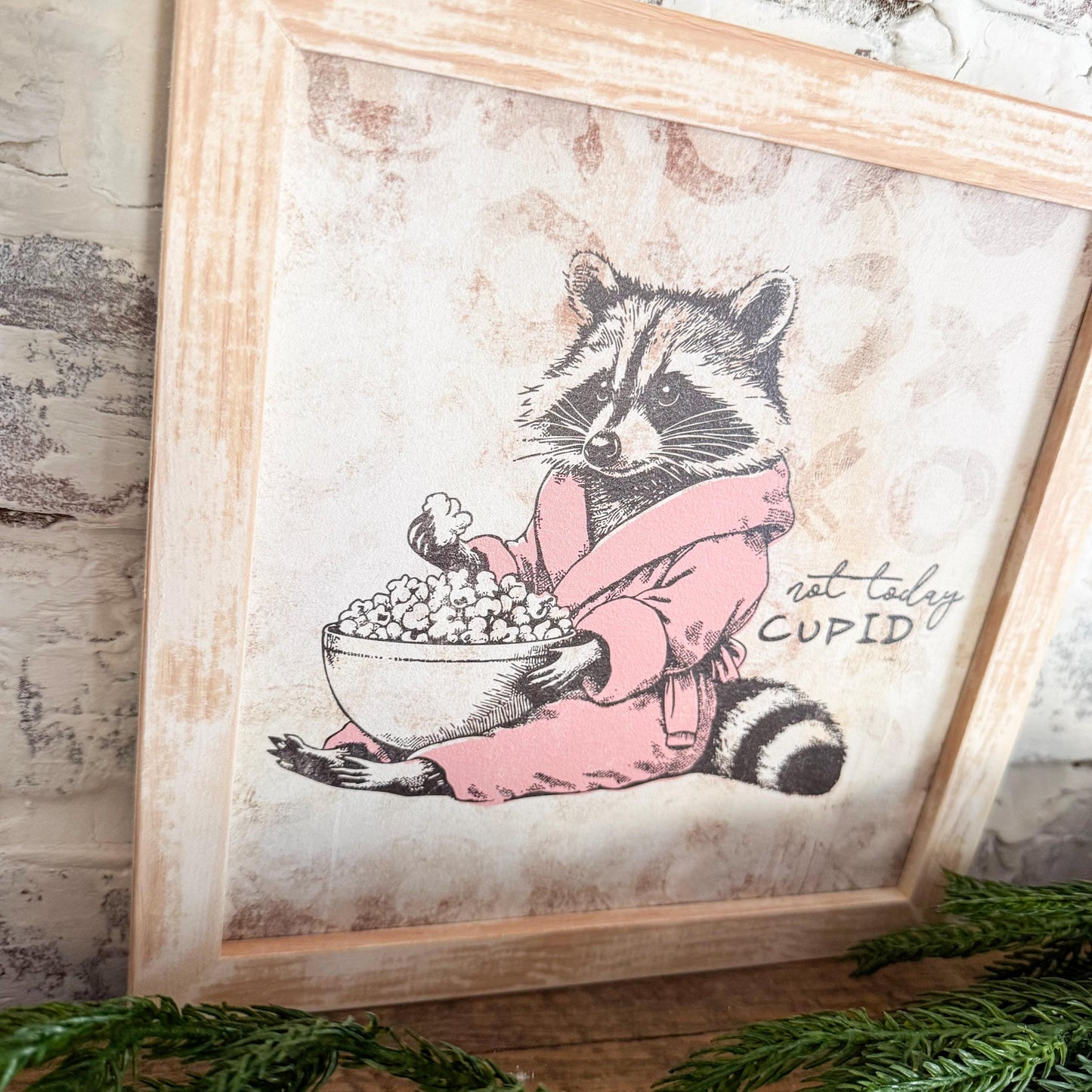 Funny Raccoon Valentines Day Wall Art