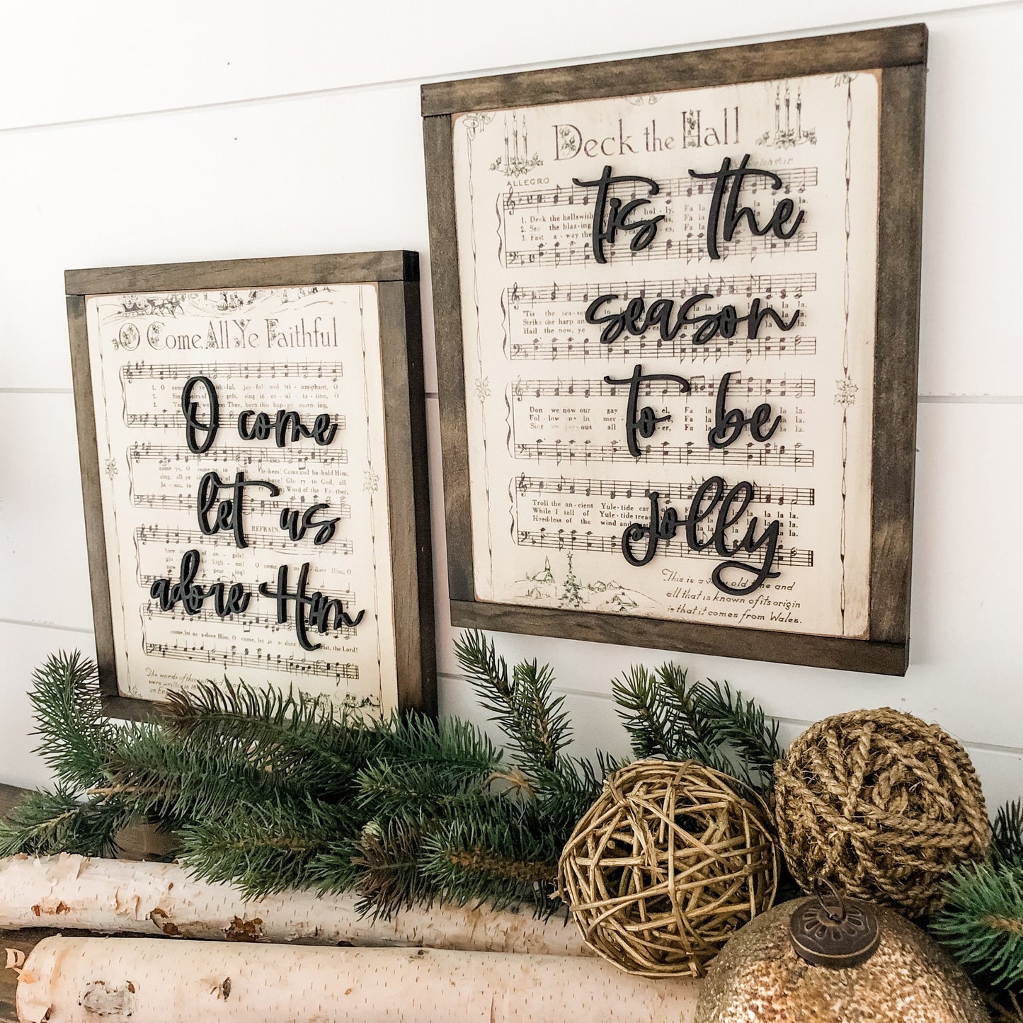 Vintage Christmas Carols Laser Cut Wood Sign