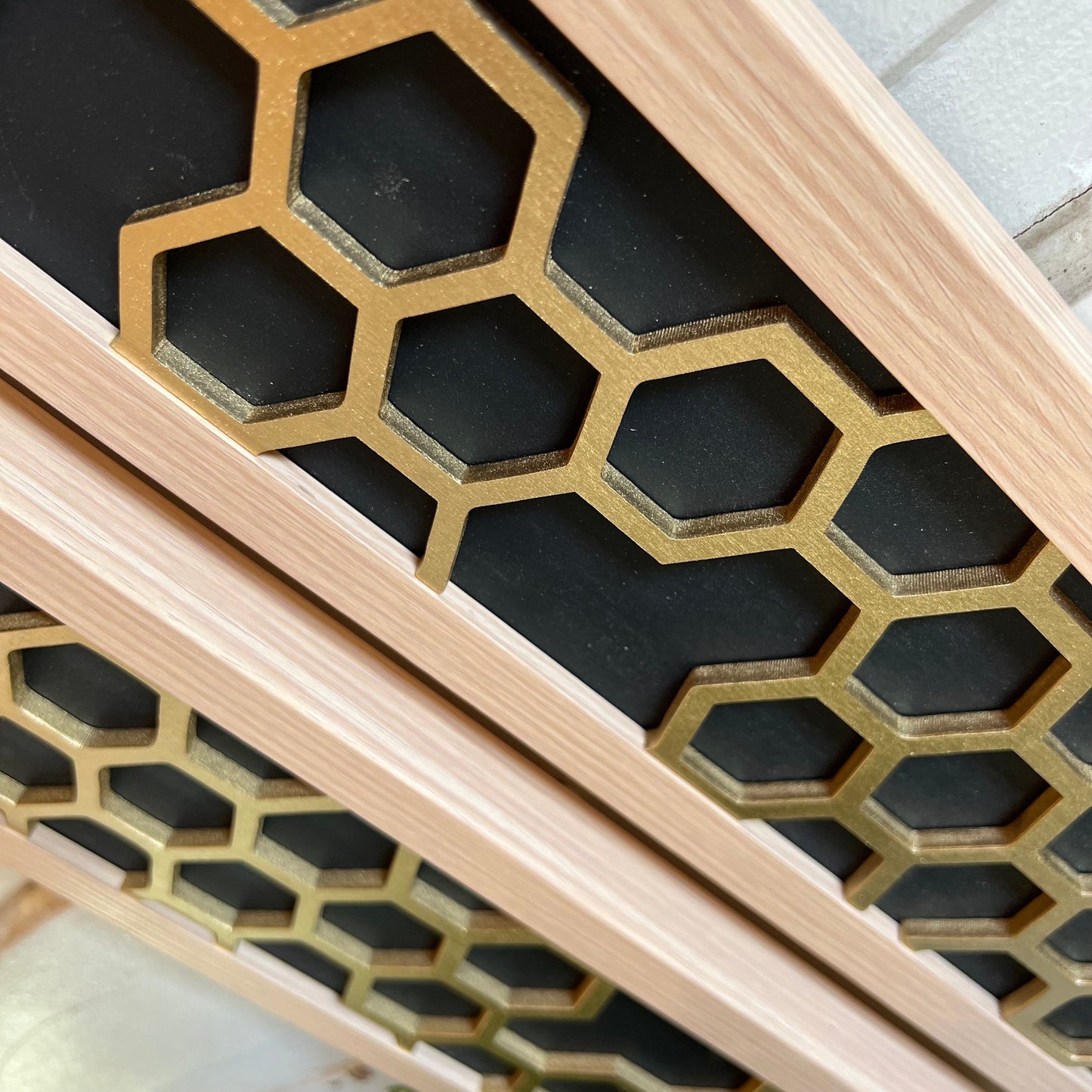 Geometric Honeycomb Wall Art - Skinny Size