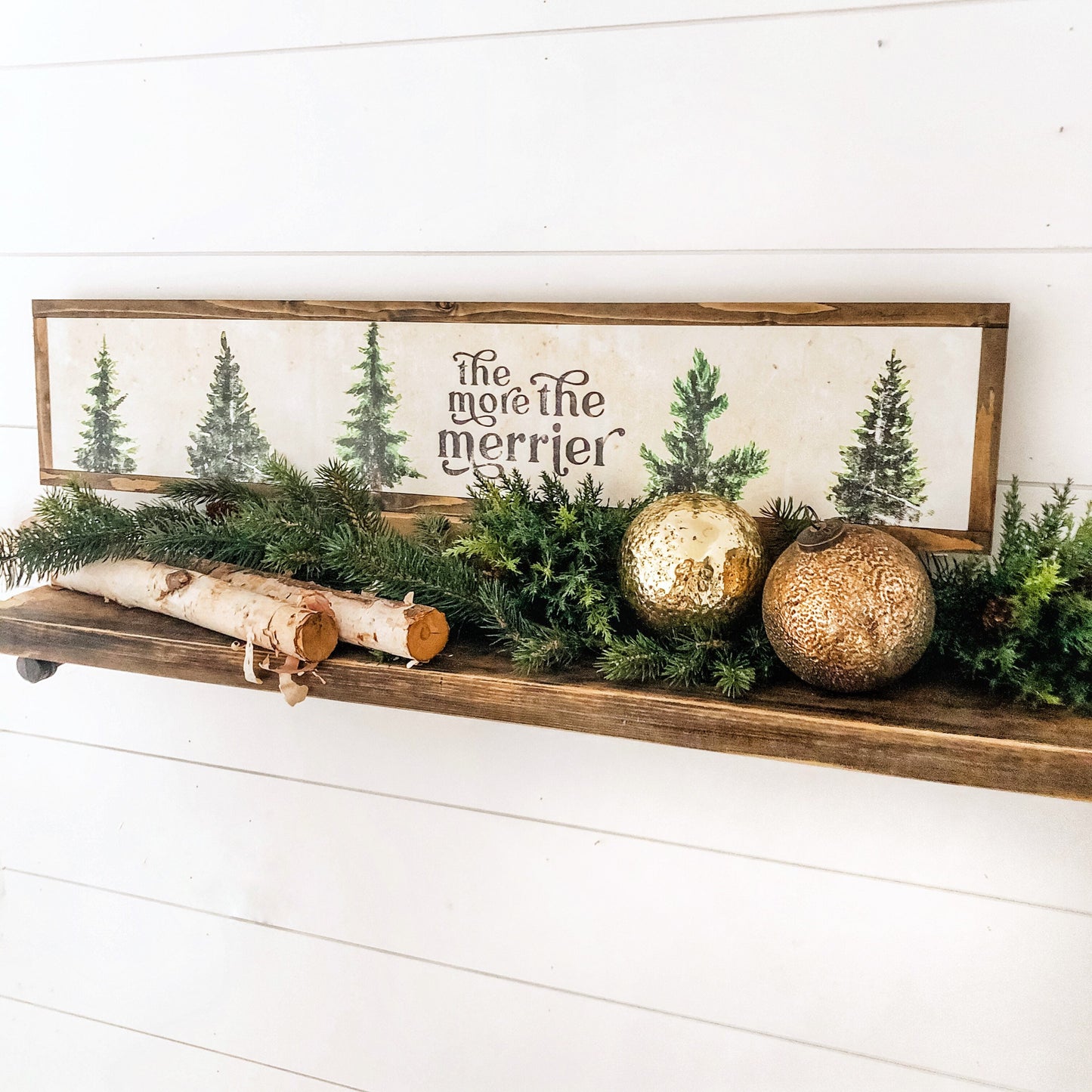 The More the Merrier Christmas Wood Sign