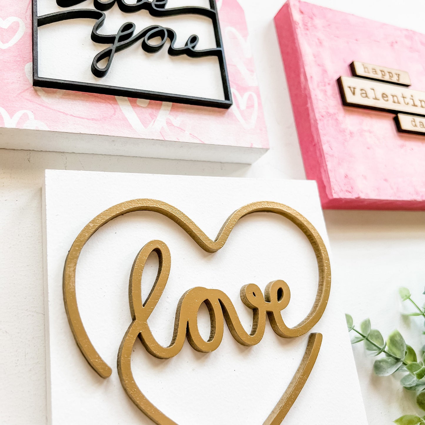 Valentines Day Mini Tiered Tray Signs