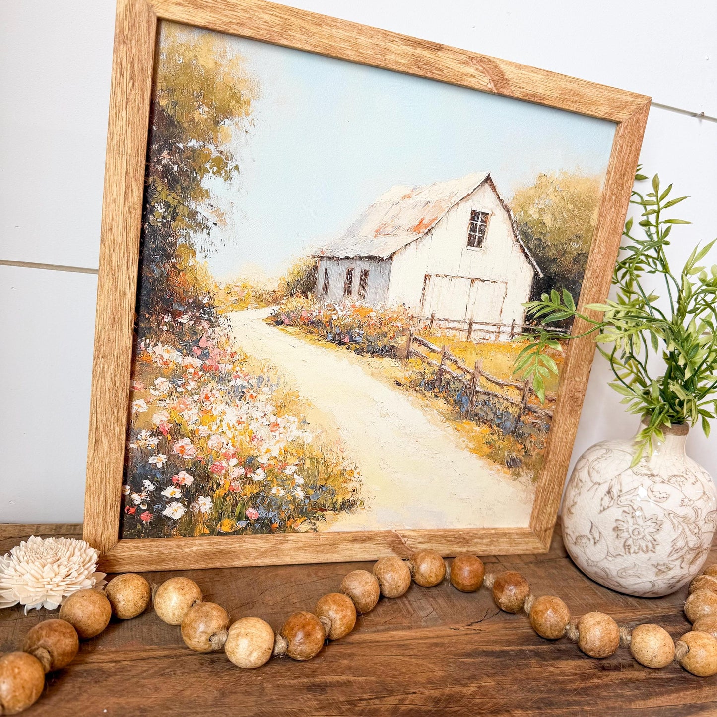 White Barn in Spring Art Print