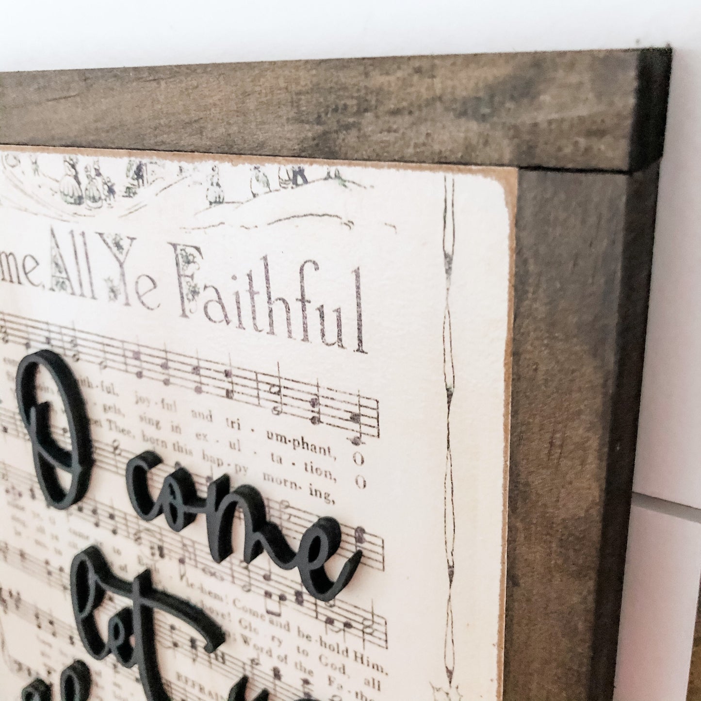 Vintage Christmas Carols Laser Cut Wood Sign