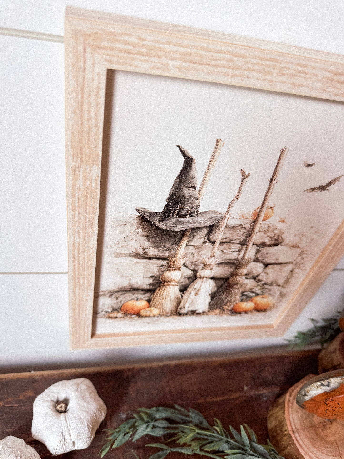 Three Brooms Halloween Wood Sign