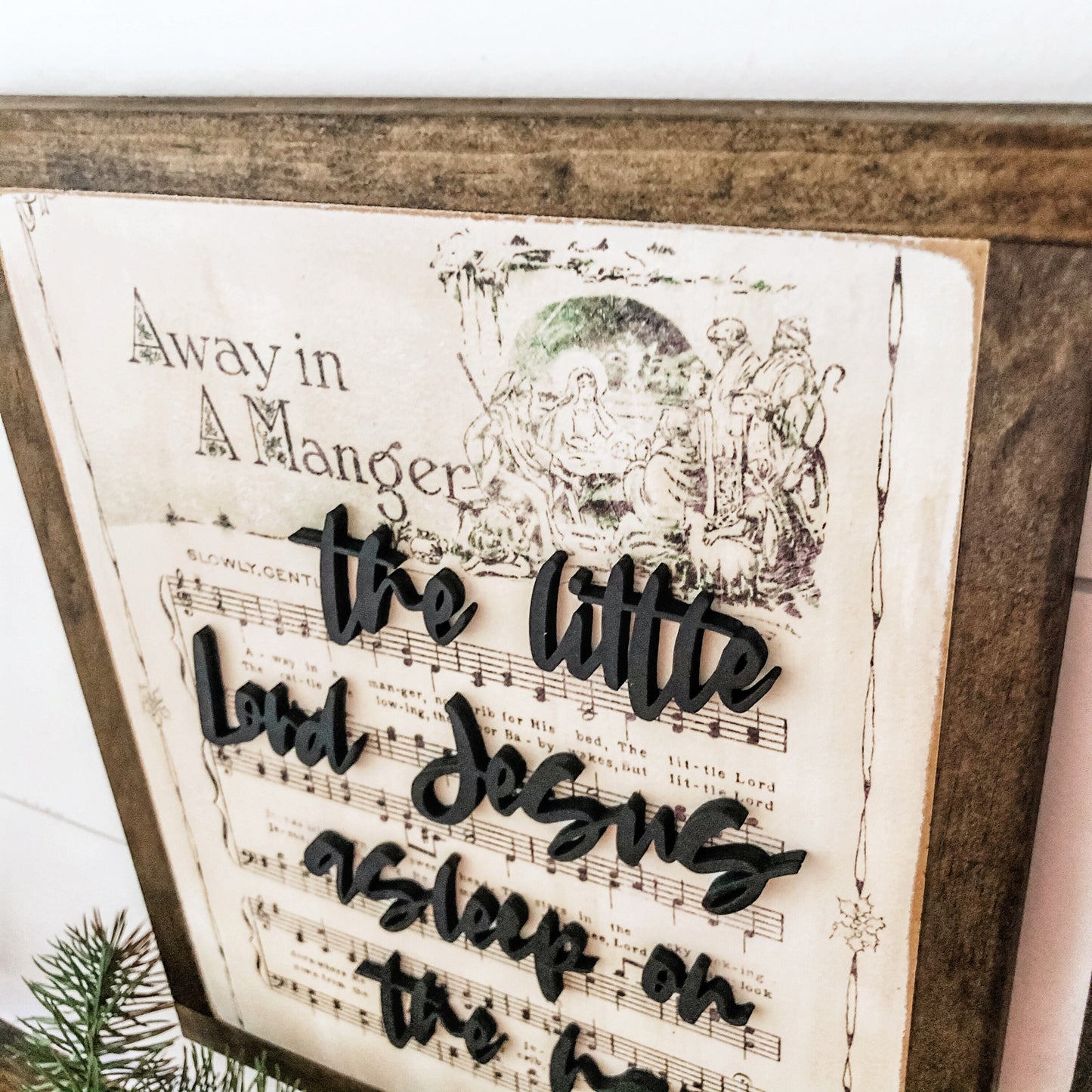 Vintage Christmas Carols Laser Cut Wood Sign